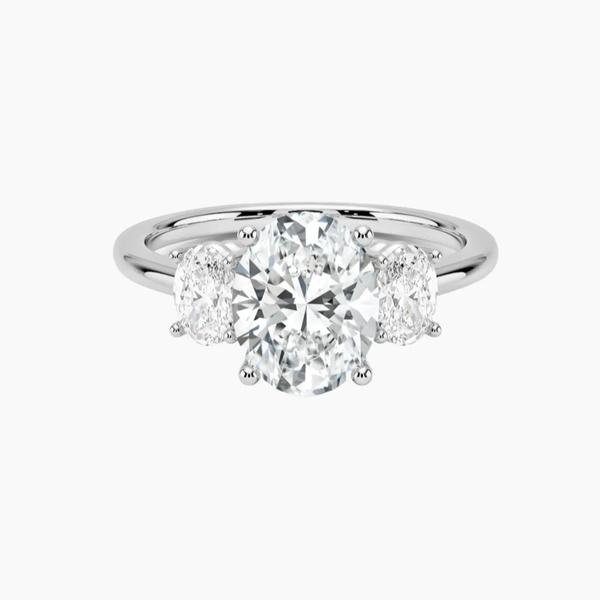 OBSER180 - Liora Three Stone Oval engagement ring setting view 1