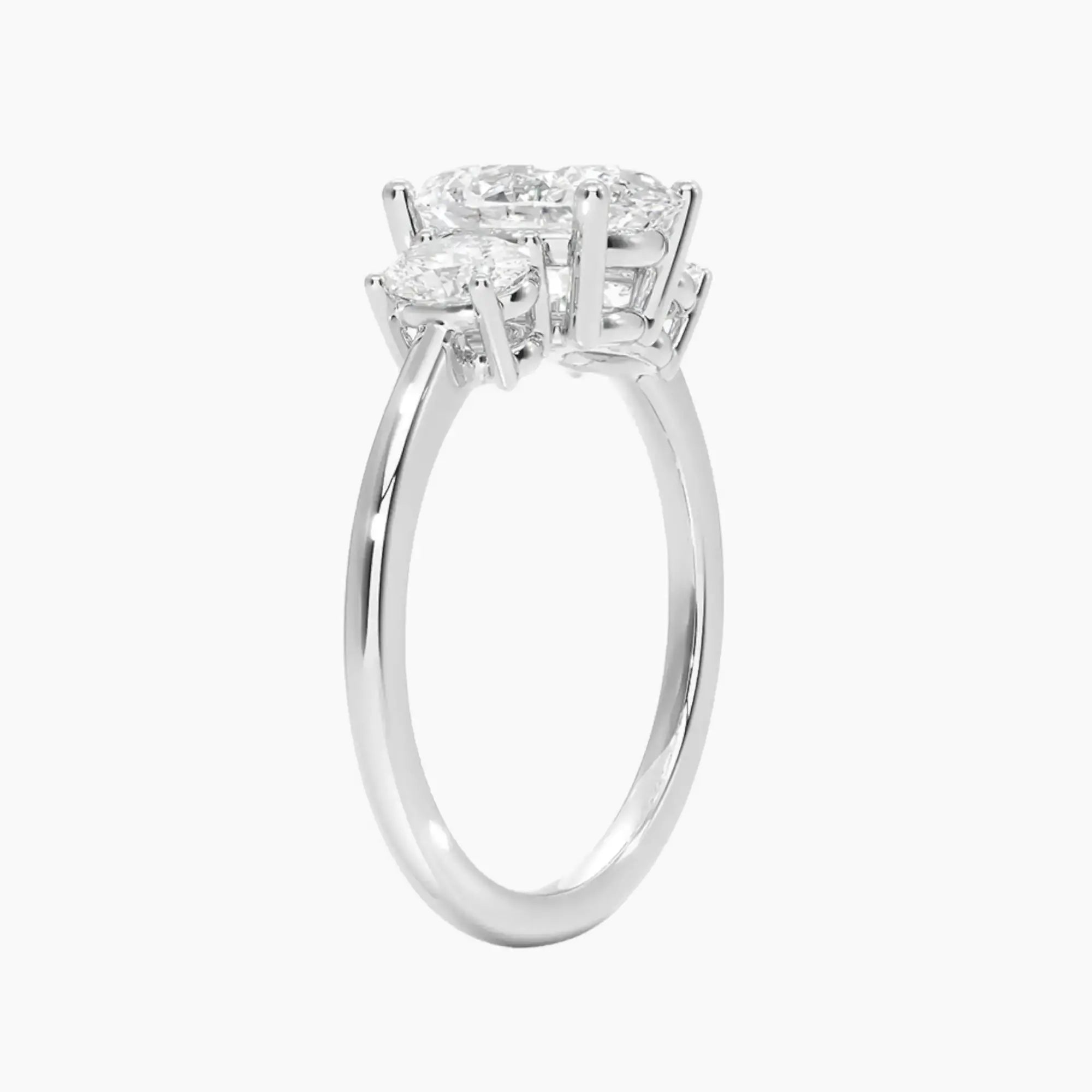 OBSER180 - Liora Three Stone Oval engagement ring setting view 2