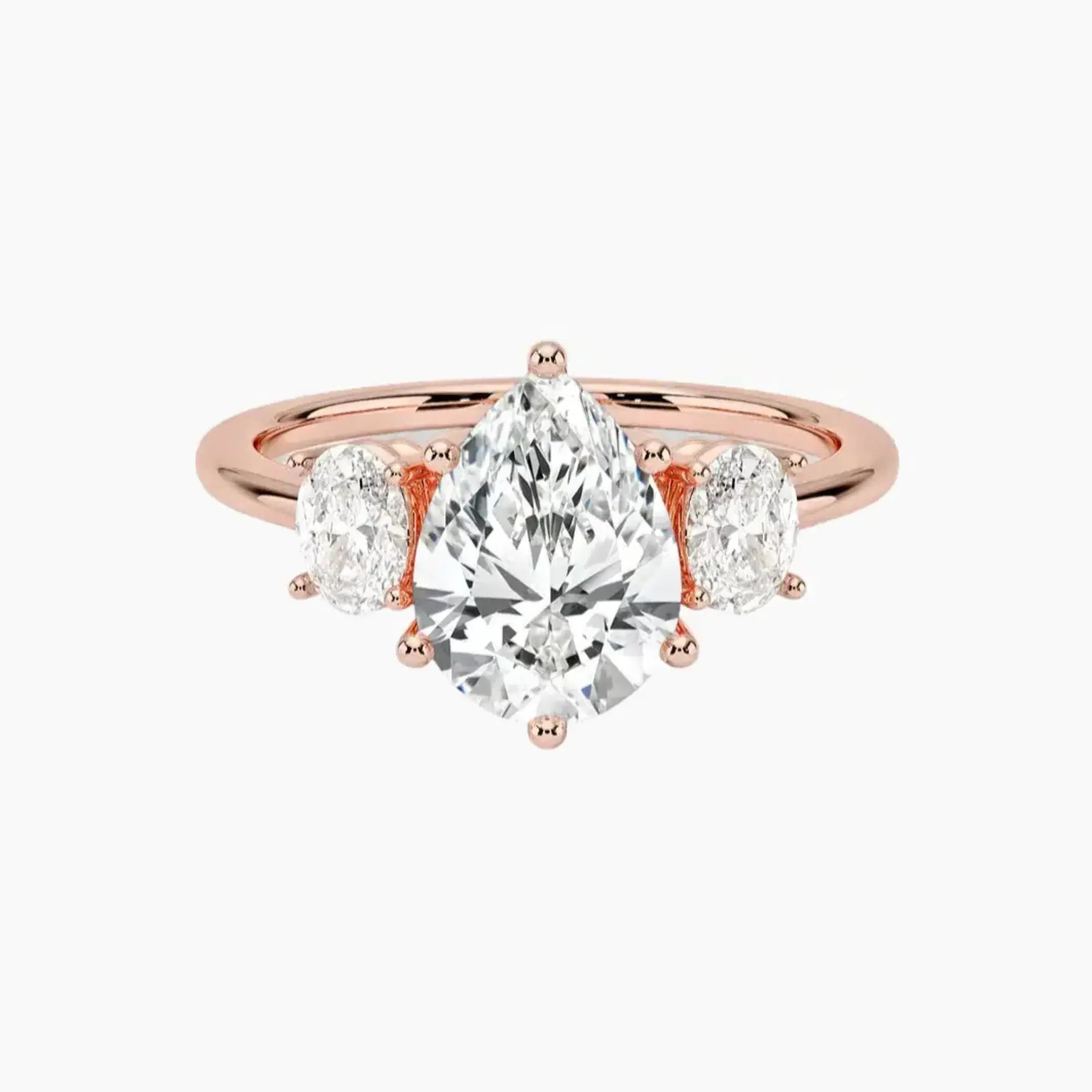 OBSER571 - Liora Three Stone Pear engagement ring setting view 4