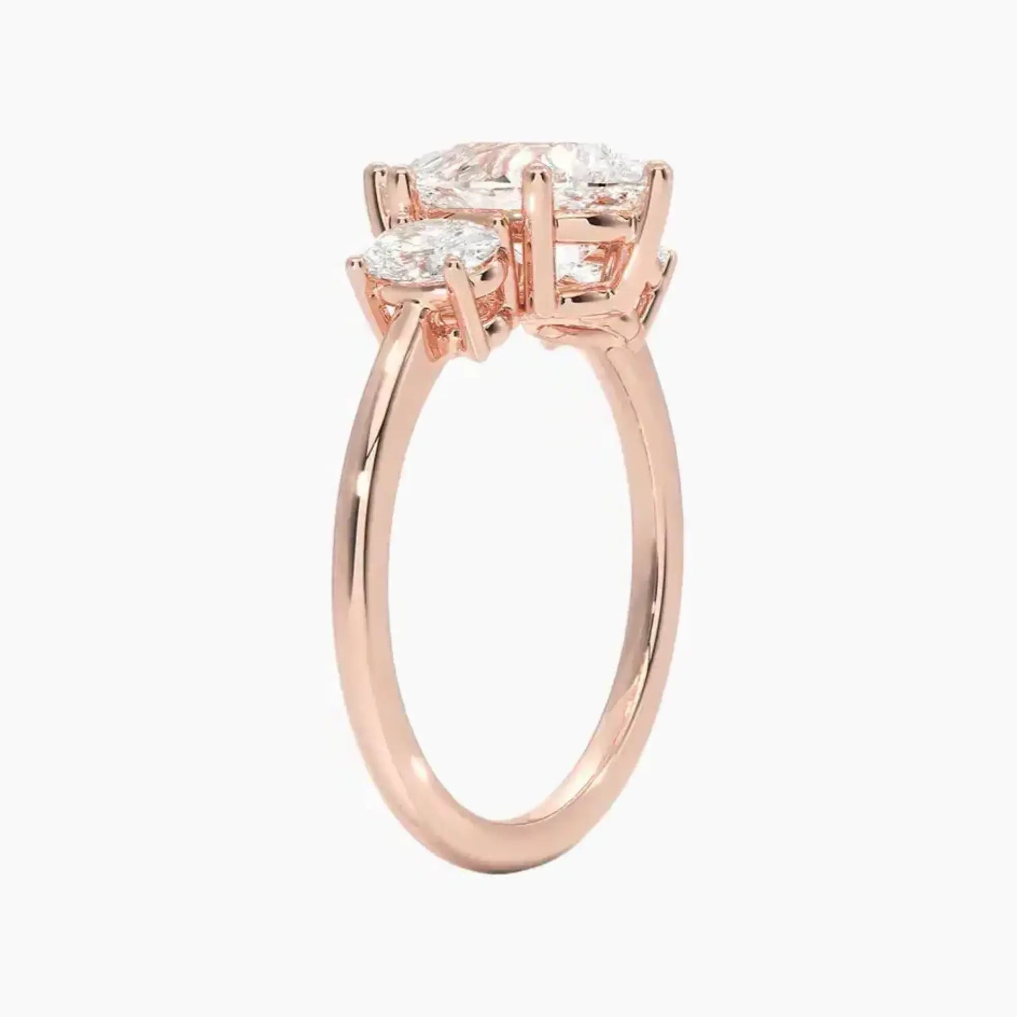 OBSER571 - Liora Three Stone Pear engagement ring setting view 5