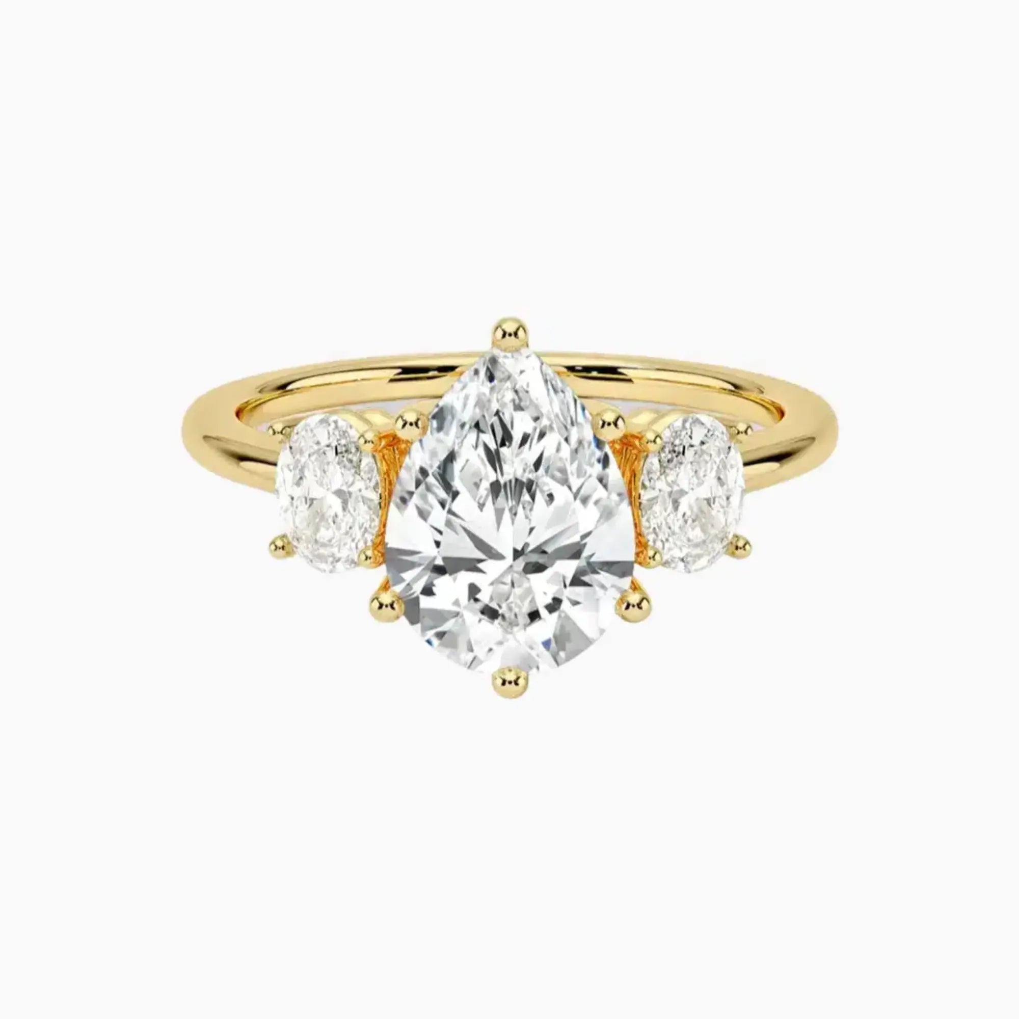 OBSER571 - Liora Three Stone Pear engagement ring setting view 7