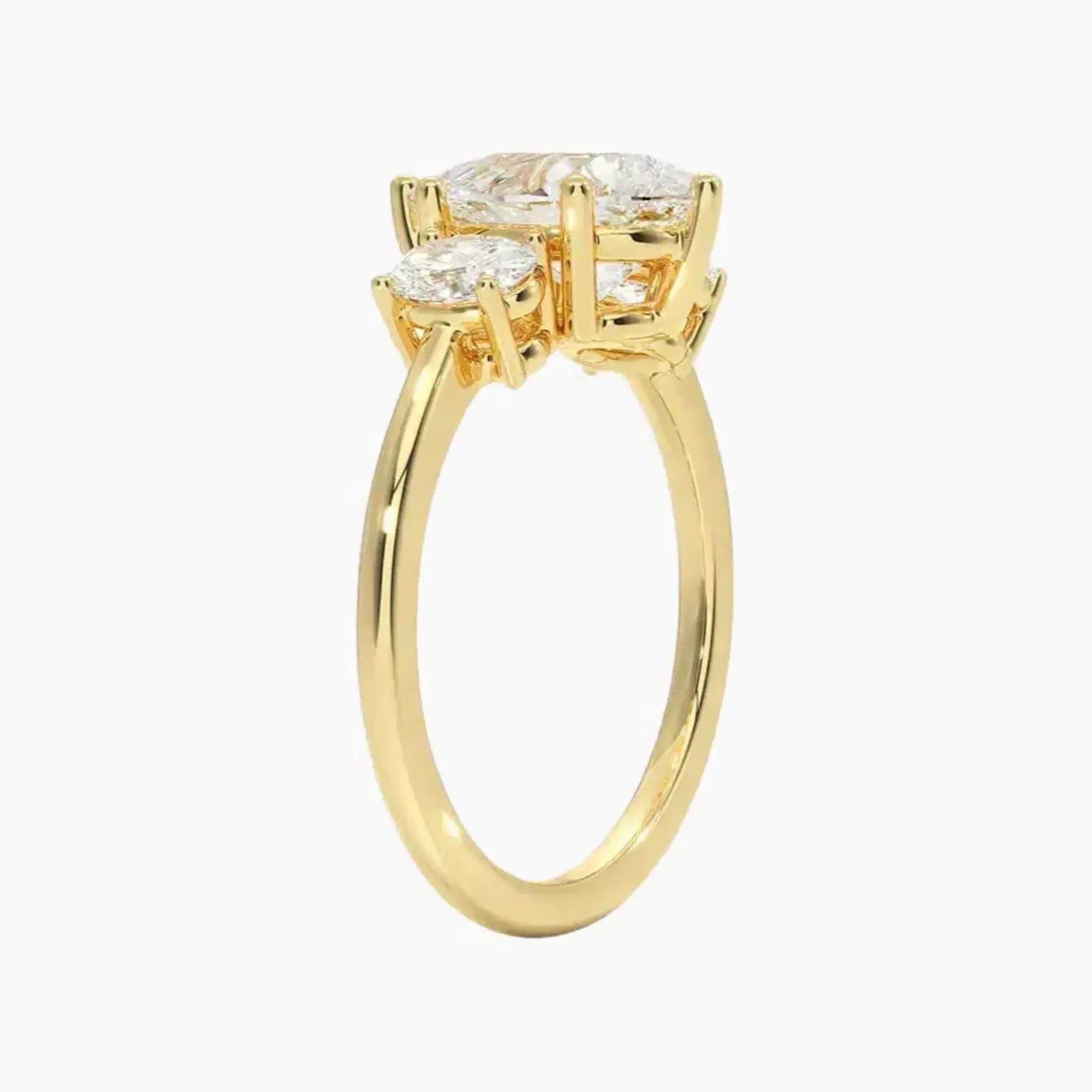 OBSER571 - Liora Three Stone Pear engagement ring setting view 8