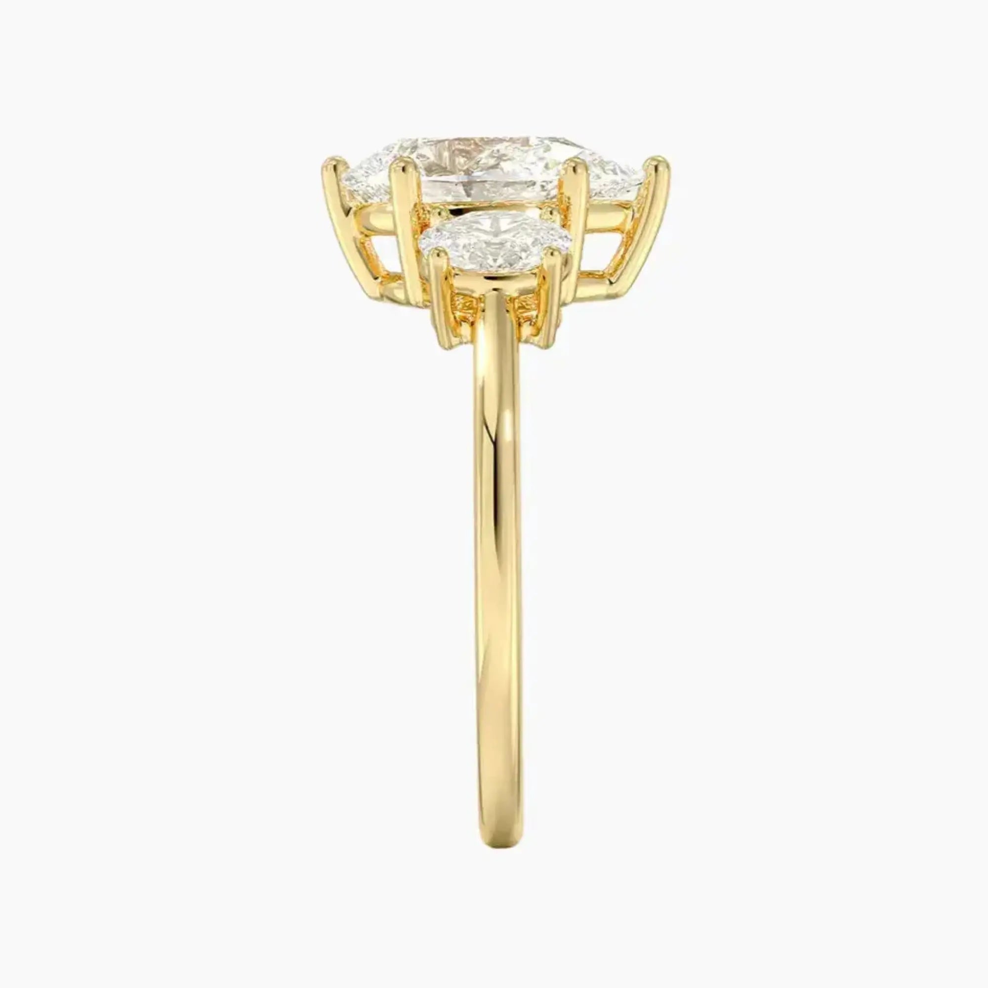 OBSER571 - Liora Three Stone Pear engagement ring setting view 9