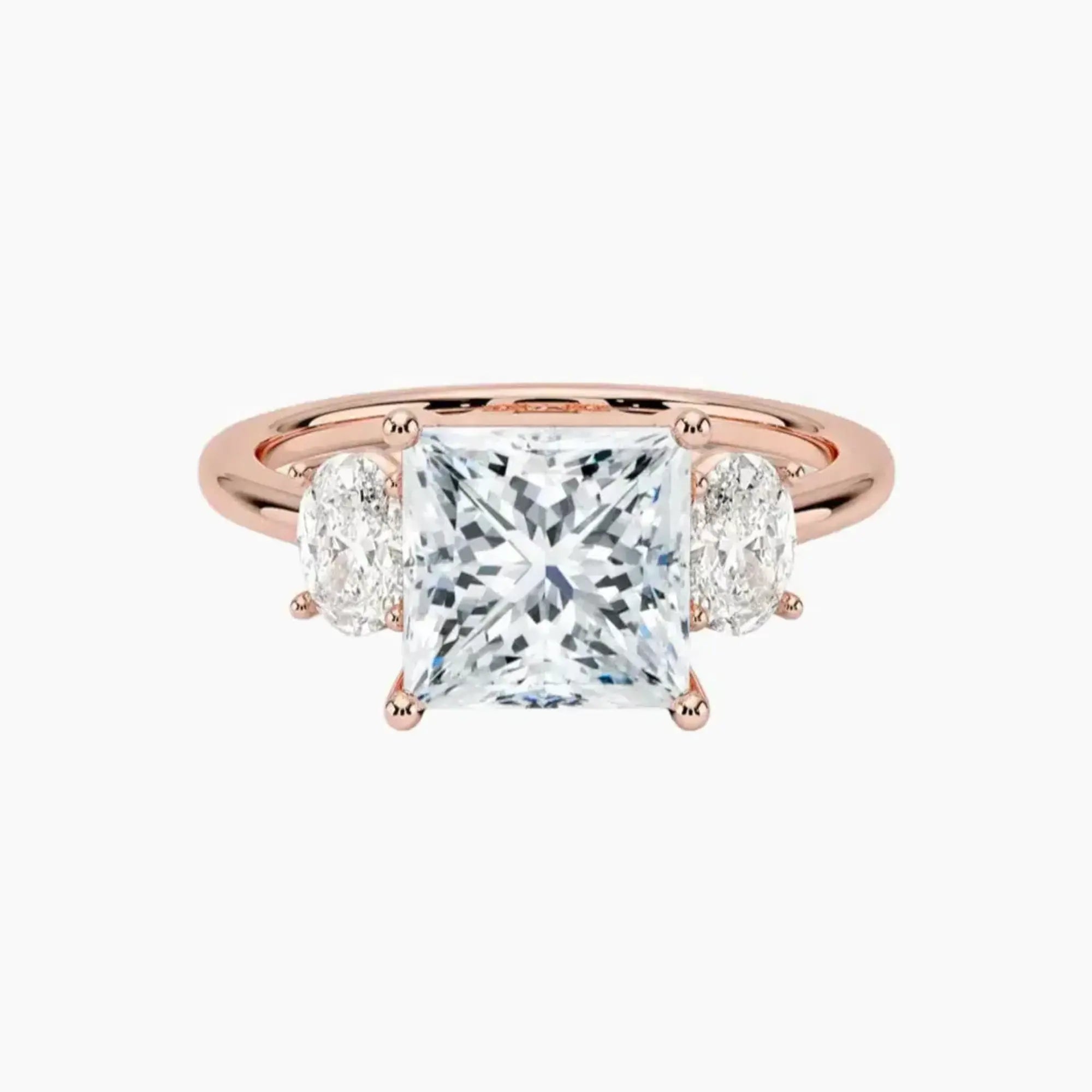OBSER570 - Liora Three Stone Princess engagement ring setting view 4