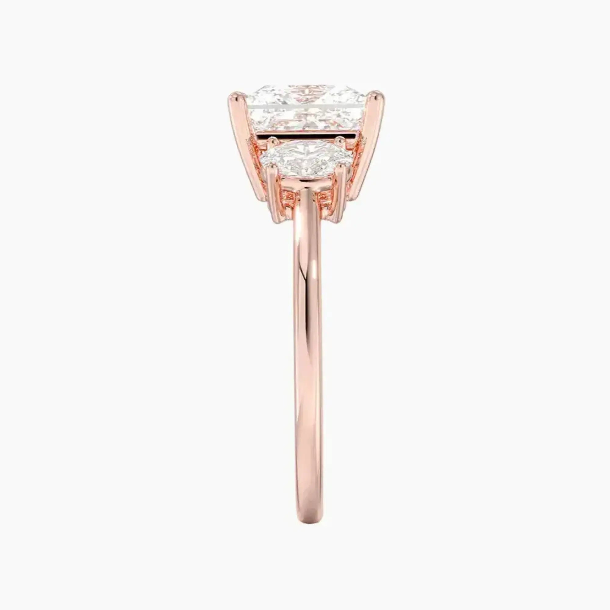 OBSER570 - Liora Three Stone Princess engagement ring setting view 6