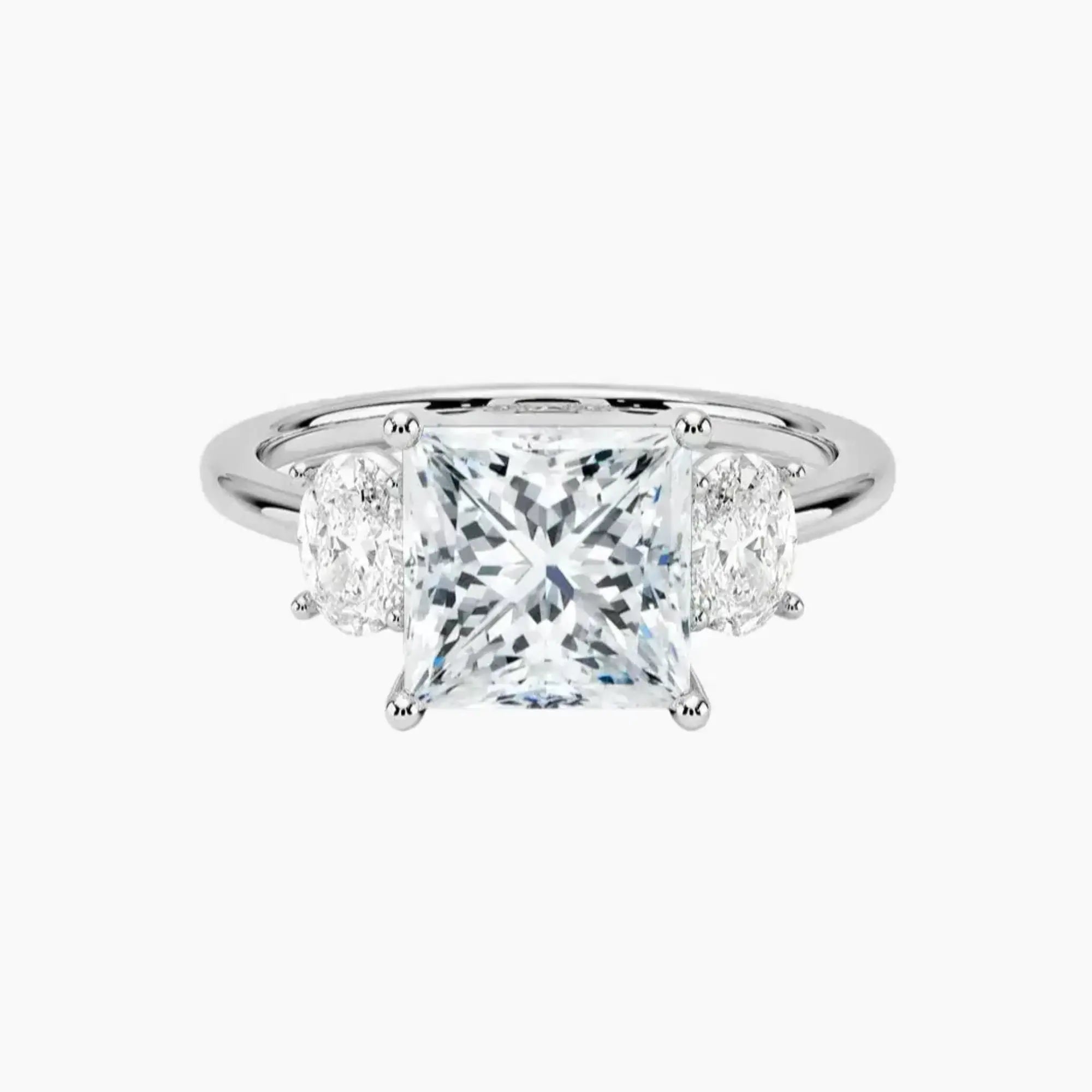 OBSER570 - Liora Three Stone Princess engagement ring setting view 1