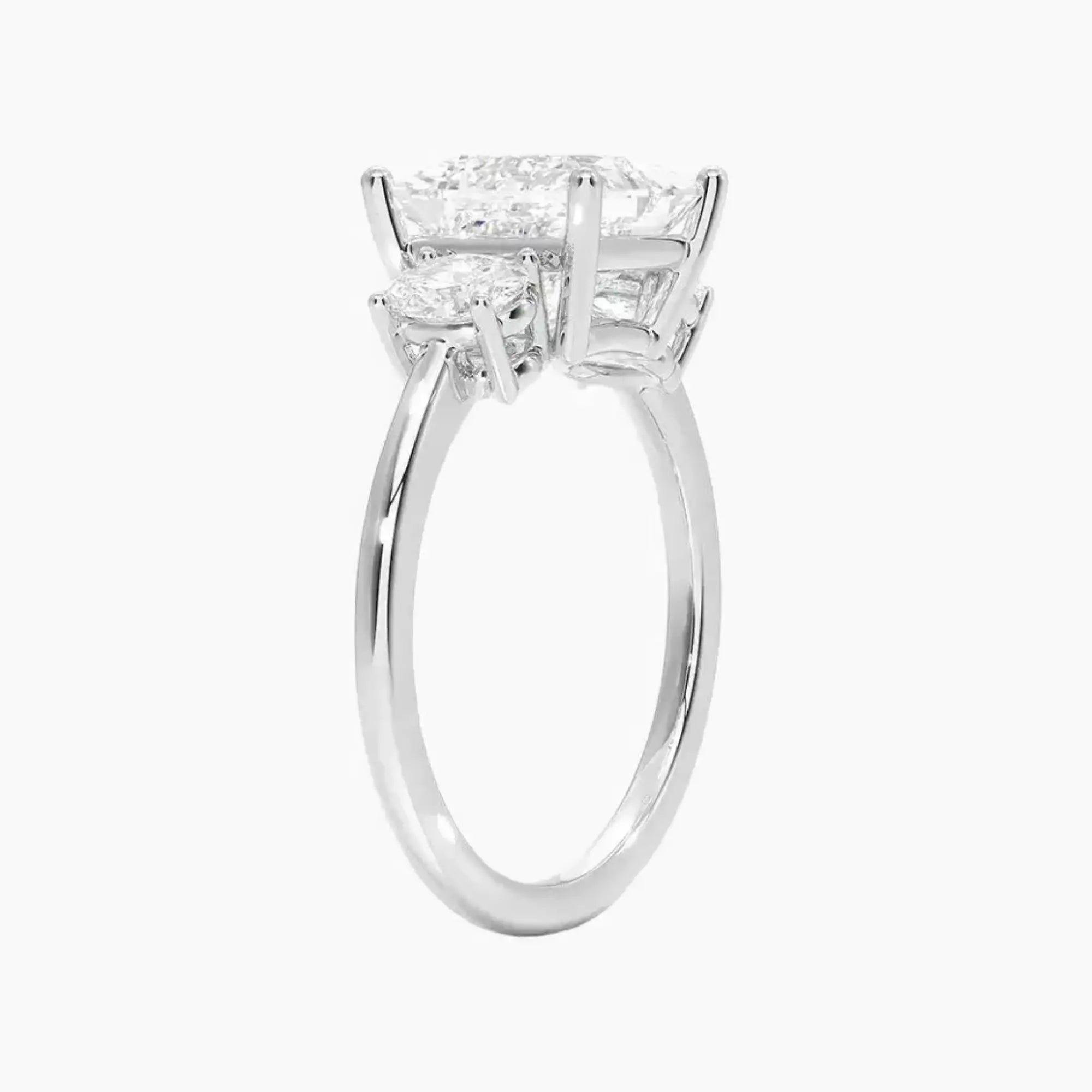 OBSER570 - Liora Three Stone Princess engagement ring setting view 2