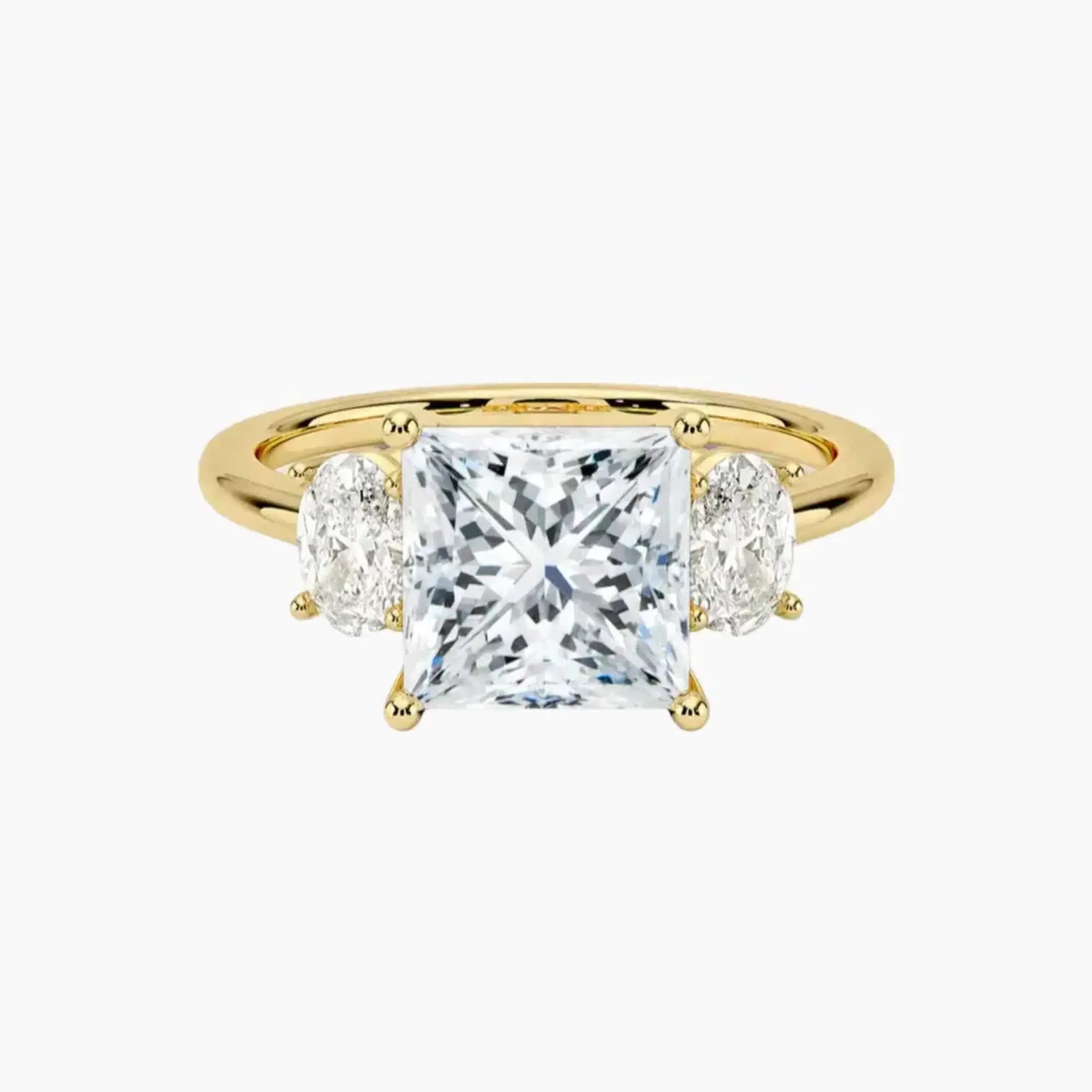 OBSER570 - Liora Three Stone Princess engagement ring setting view 7