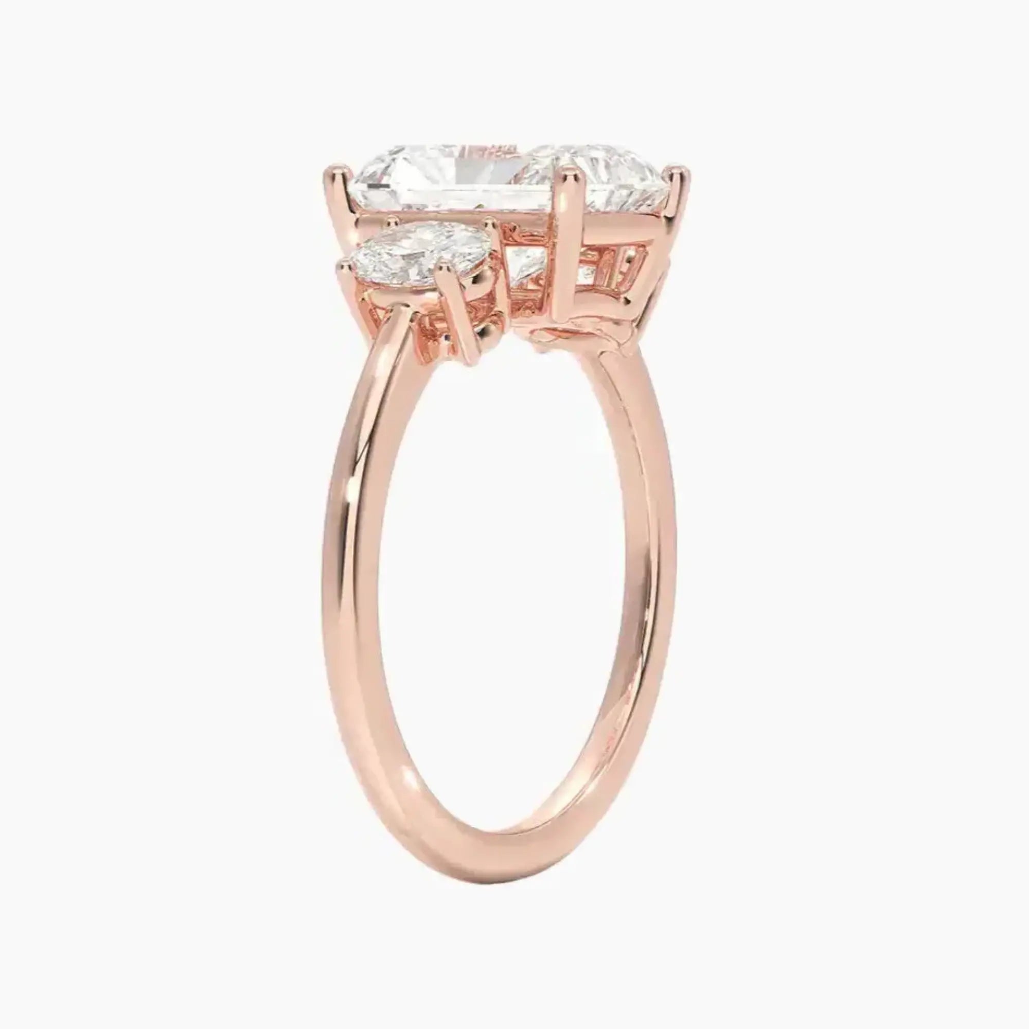 OBSER567 - Liora Three Stone Radiant engagement ring setting view 5