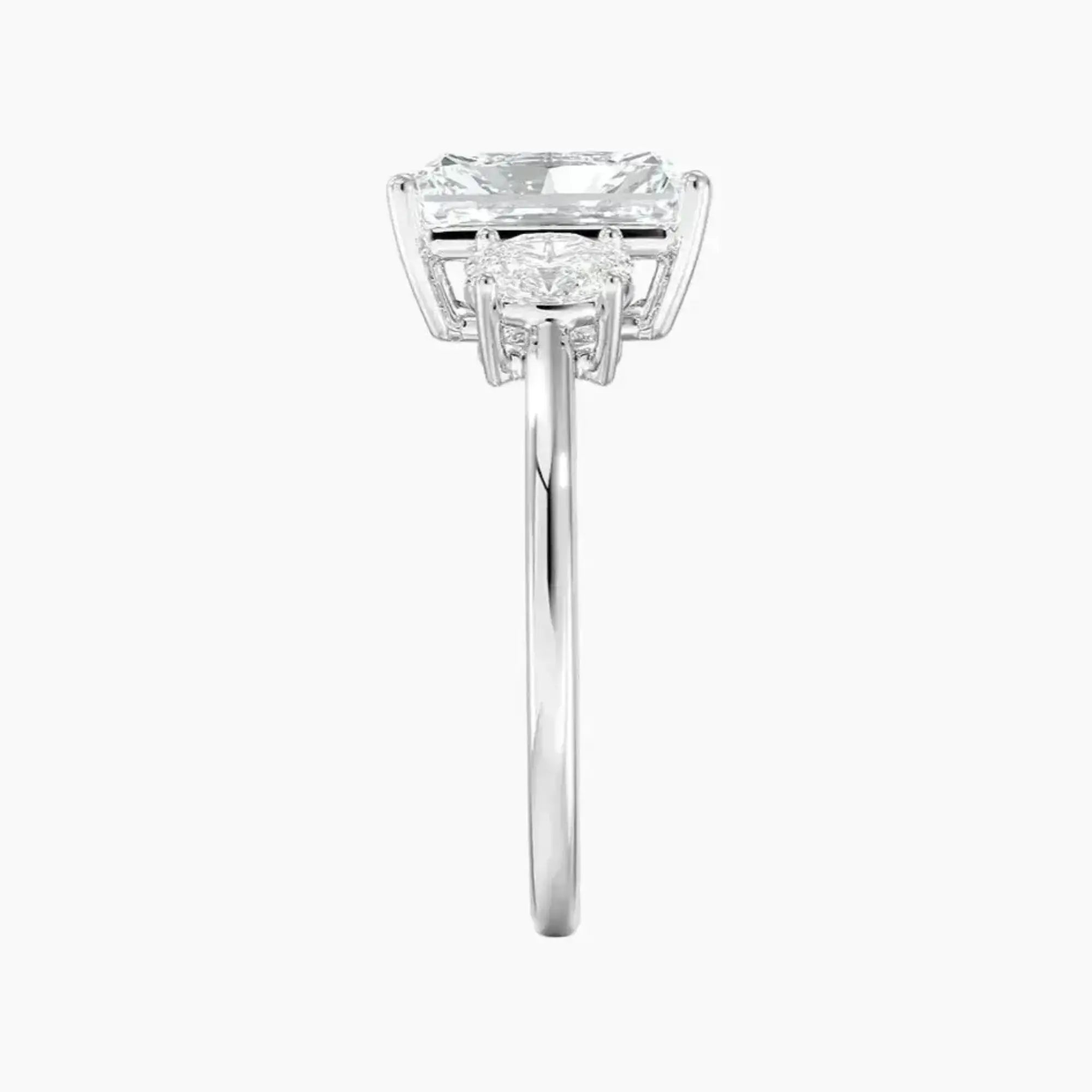 OBSER567 - Liora Three Stone Radiant engagement ring setting view 3
