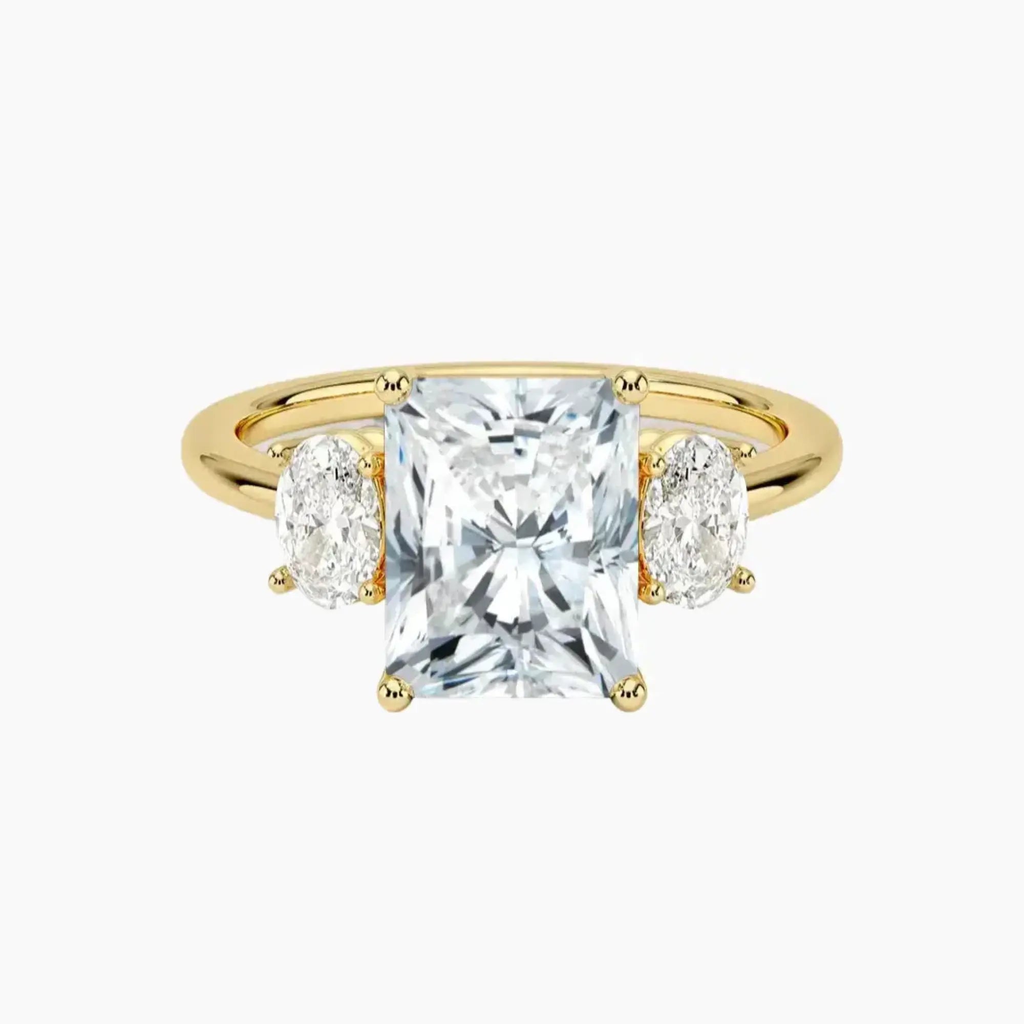 OBSER567 - Liora Three Stone Radiant engagement ring setting view 7
