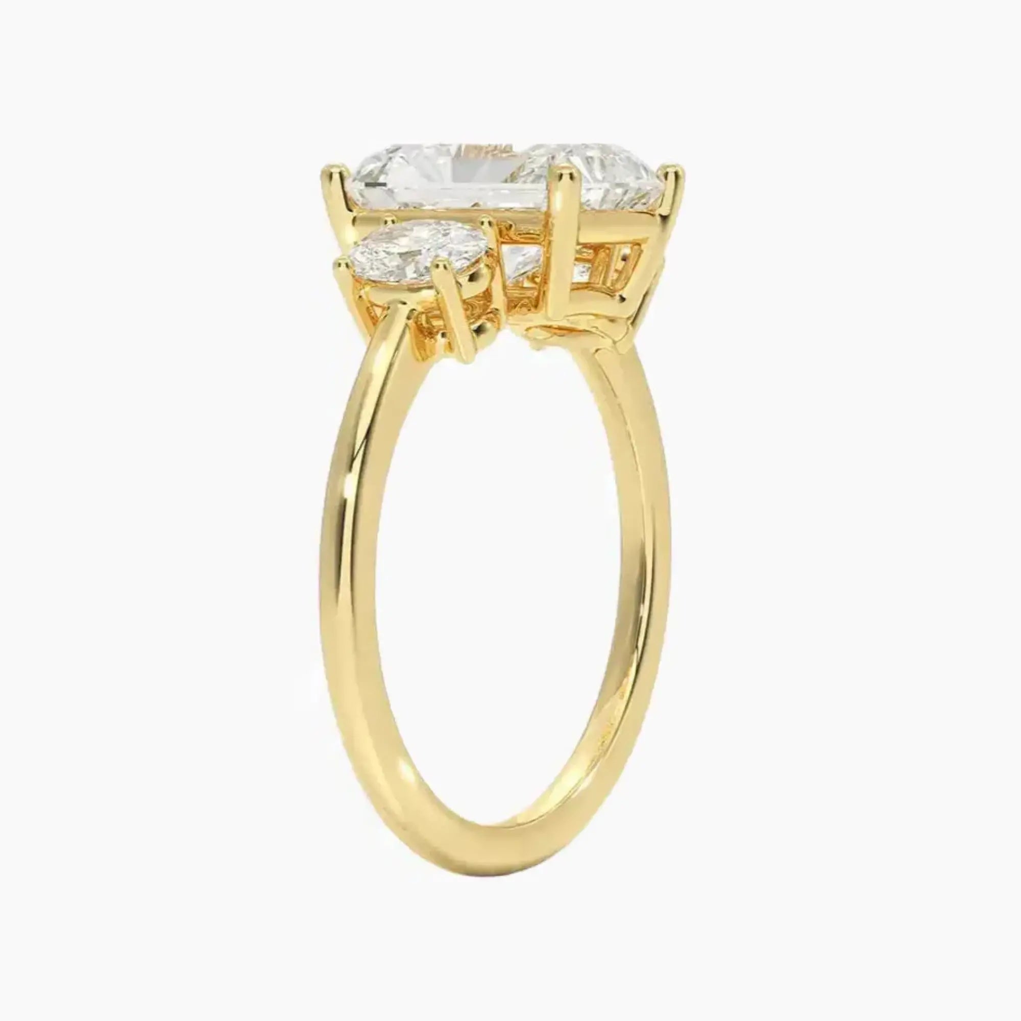 OBSER567 - Liora Three Stone Radiant engagement ring setting view 8
