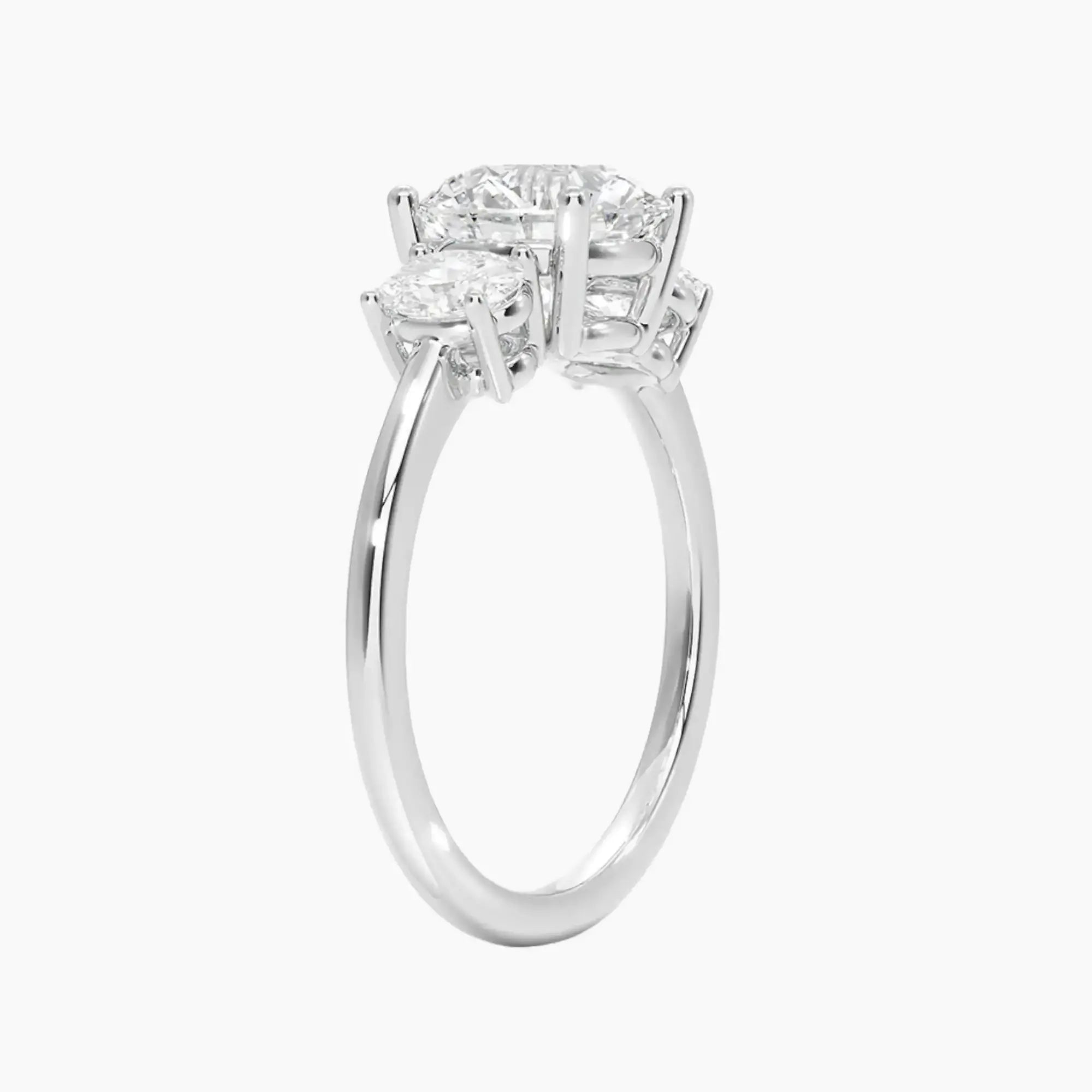 OBSER573 - Liora Three Stone Round engagement ring setting view 2
