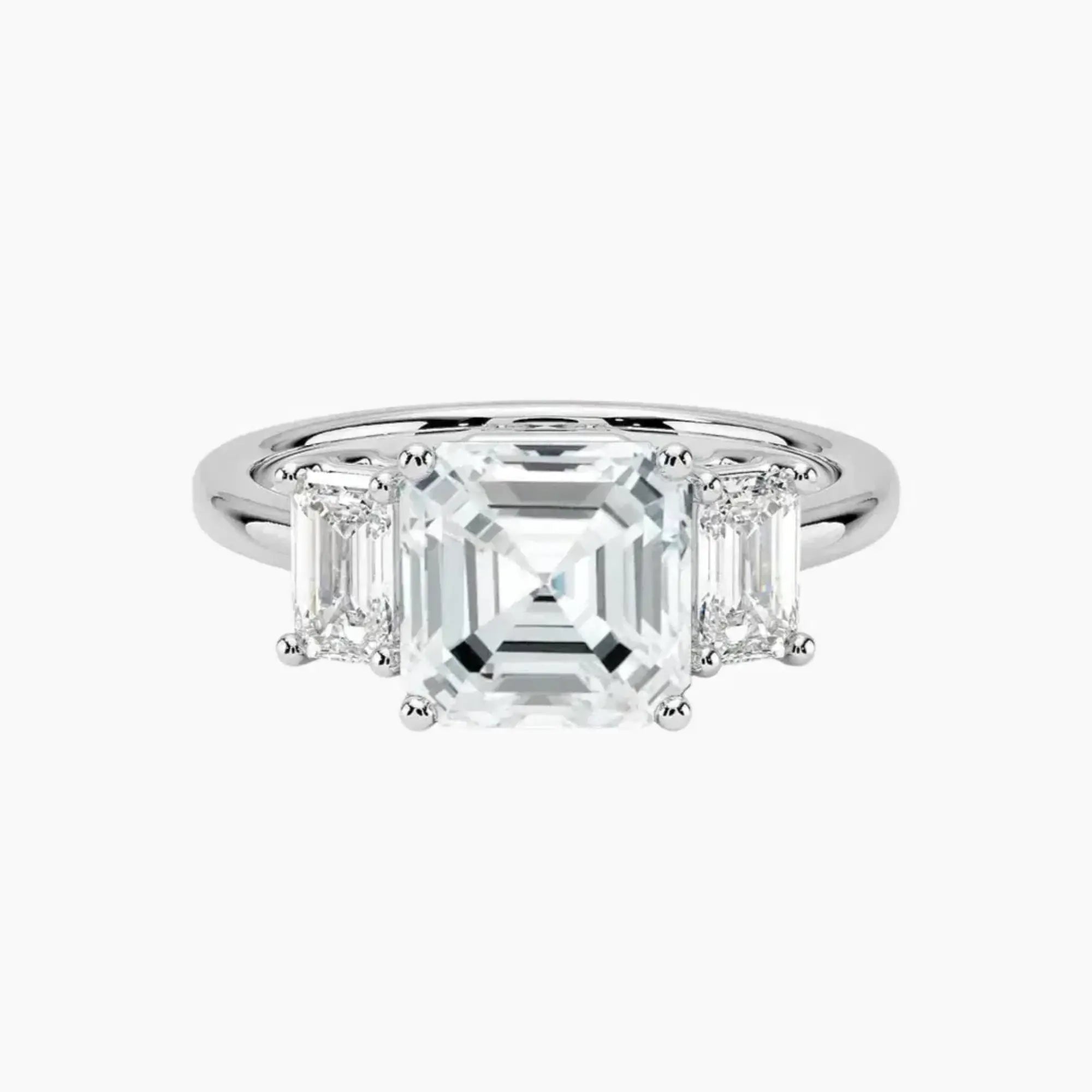 OBSER654 - Aurelia Three Stone Asscher engagement ring setting view 1