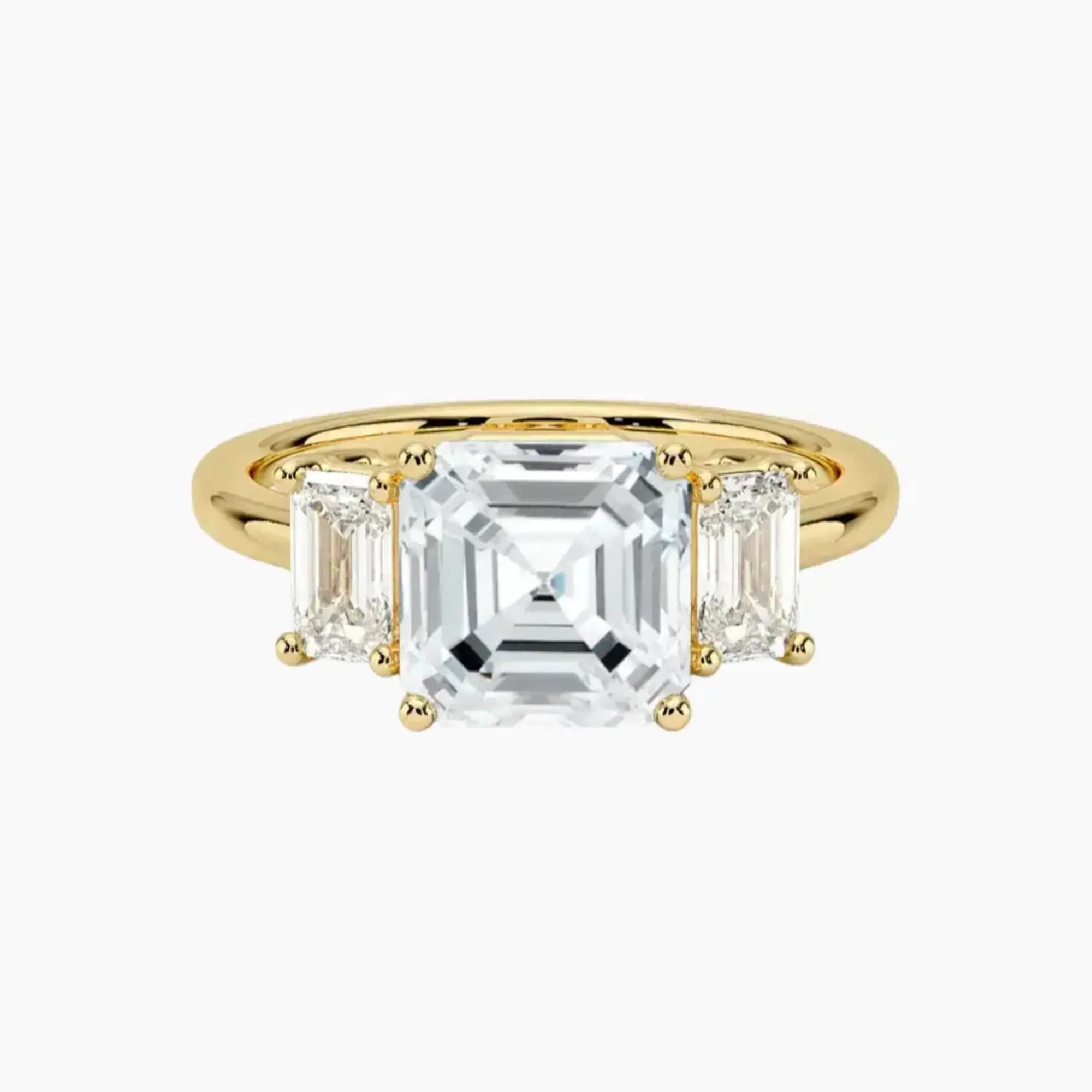 OBSER654 - Aurelia Three Stone Asscher engagement ring setting view 7