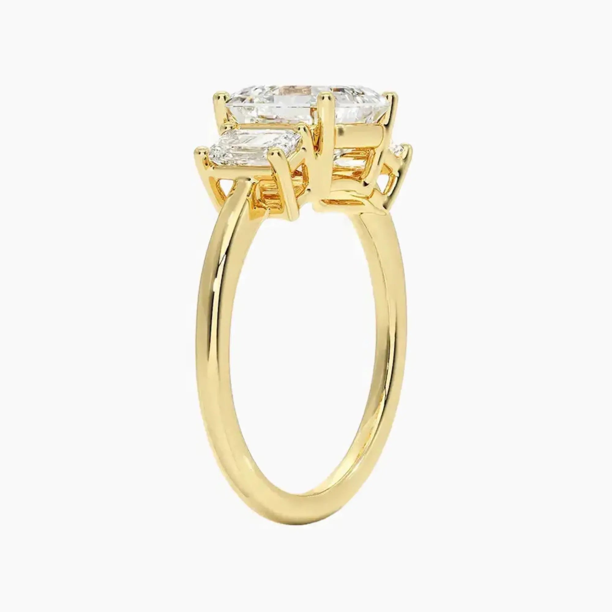 OBSER654 - Aurelia Three Stone Asscher engagement ring setting view 8