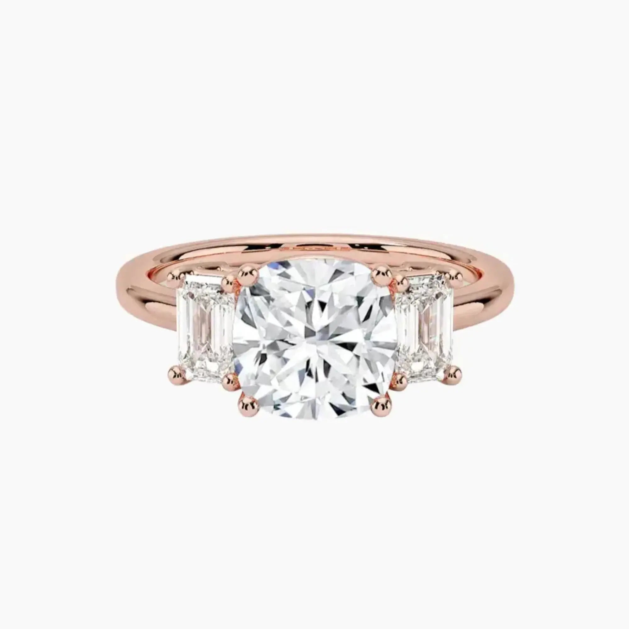 OBSER657 - Aurelia Three Stone Cushion engagement ring setting view 4