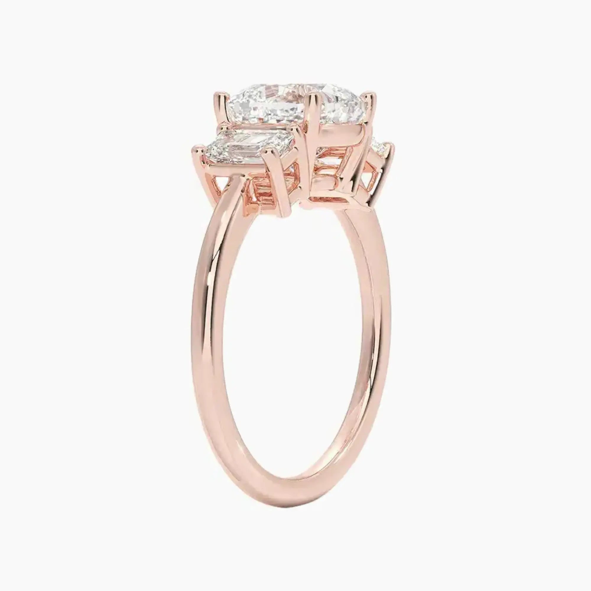 OBSER657 - Aurelia Three Stone Cushion engagement ring setting view 5