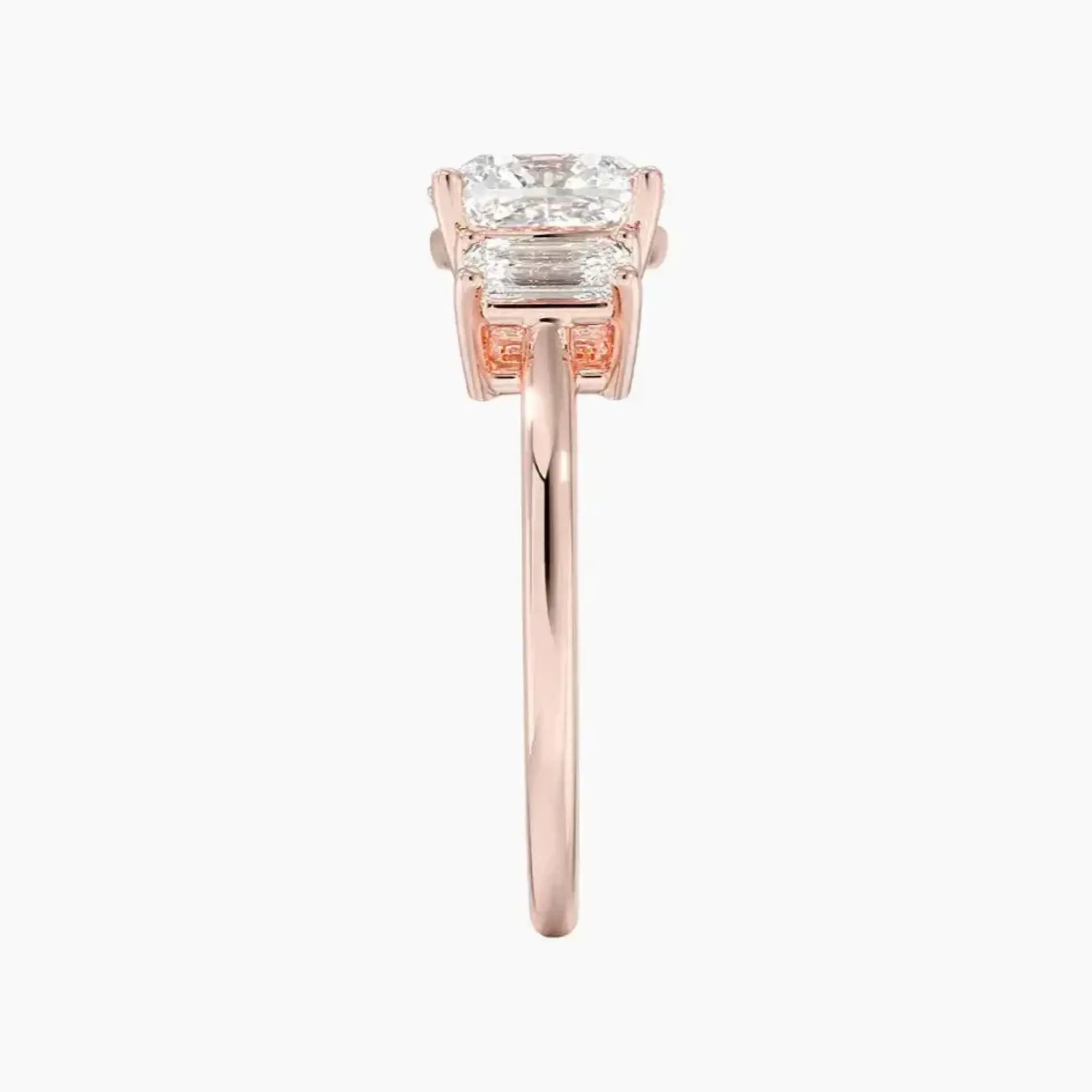 OBSER657 - Aurelia Three Stone Cushion engagement ring setting view 6