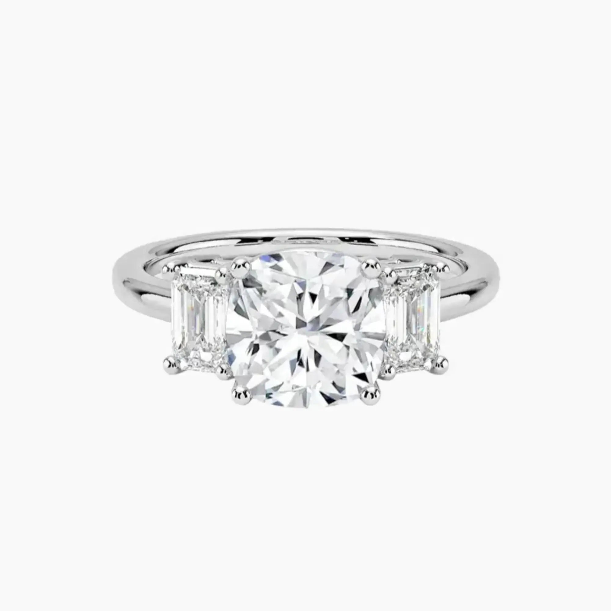 OBSER657 - Aurelia Three Stone Cushion engagement ring setting view 1