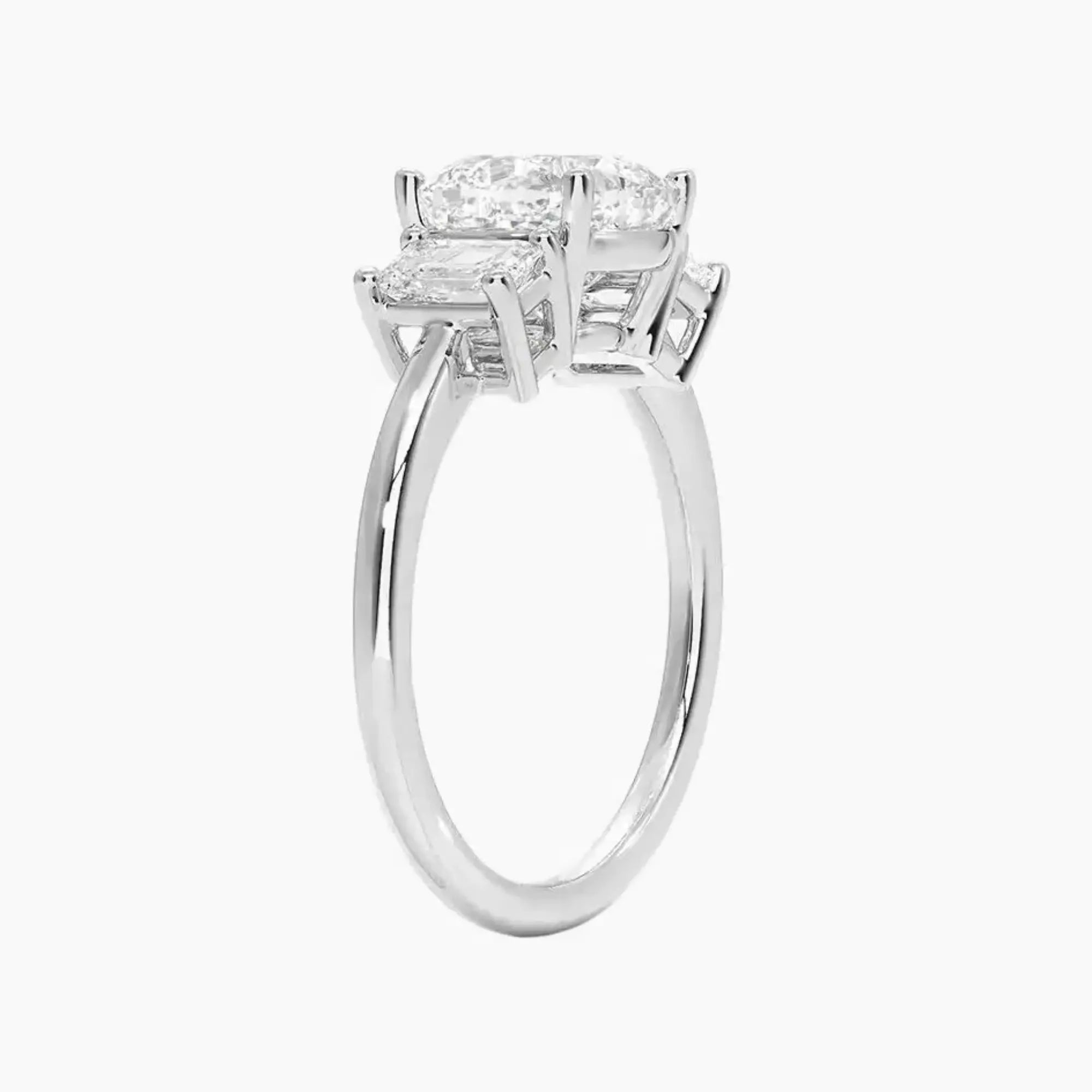 OBSER657 - Aurelia Three Stone Cushion engagement ring setting view 2