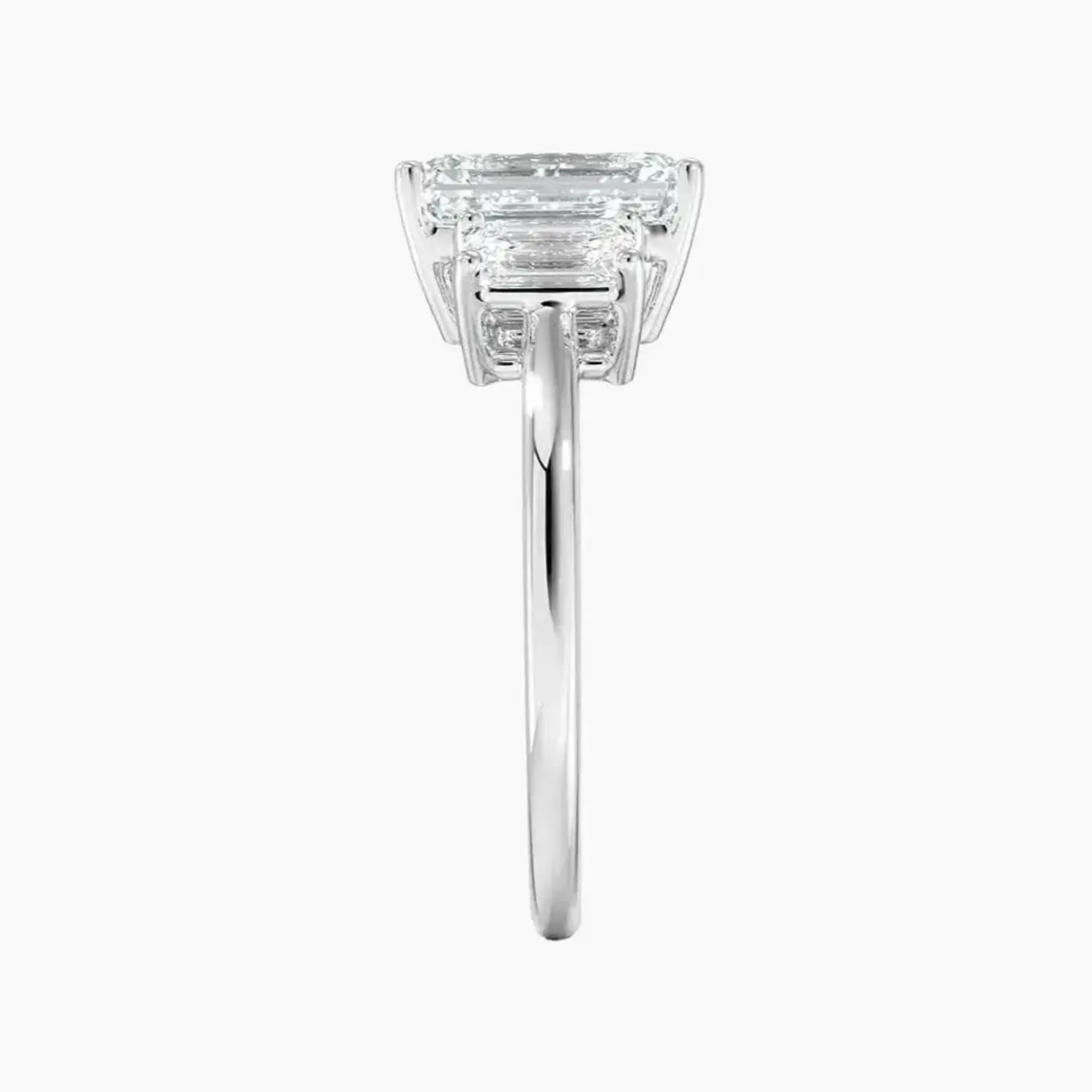 OBSER187 - Aurelia Three Stone Emerald engagement ring setting view 3