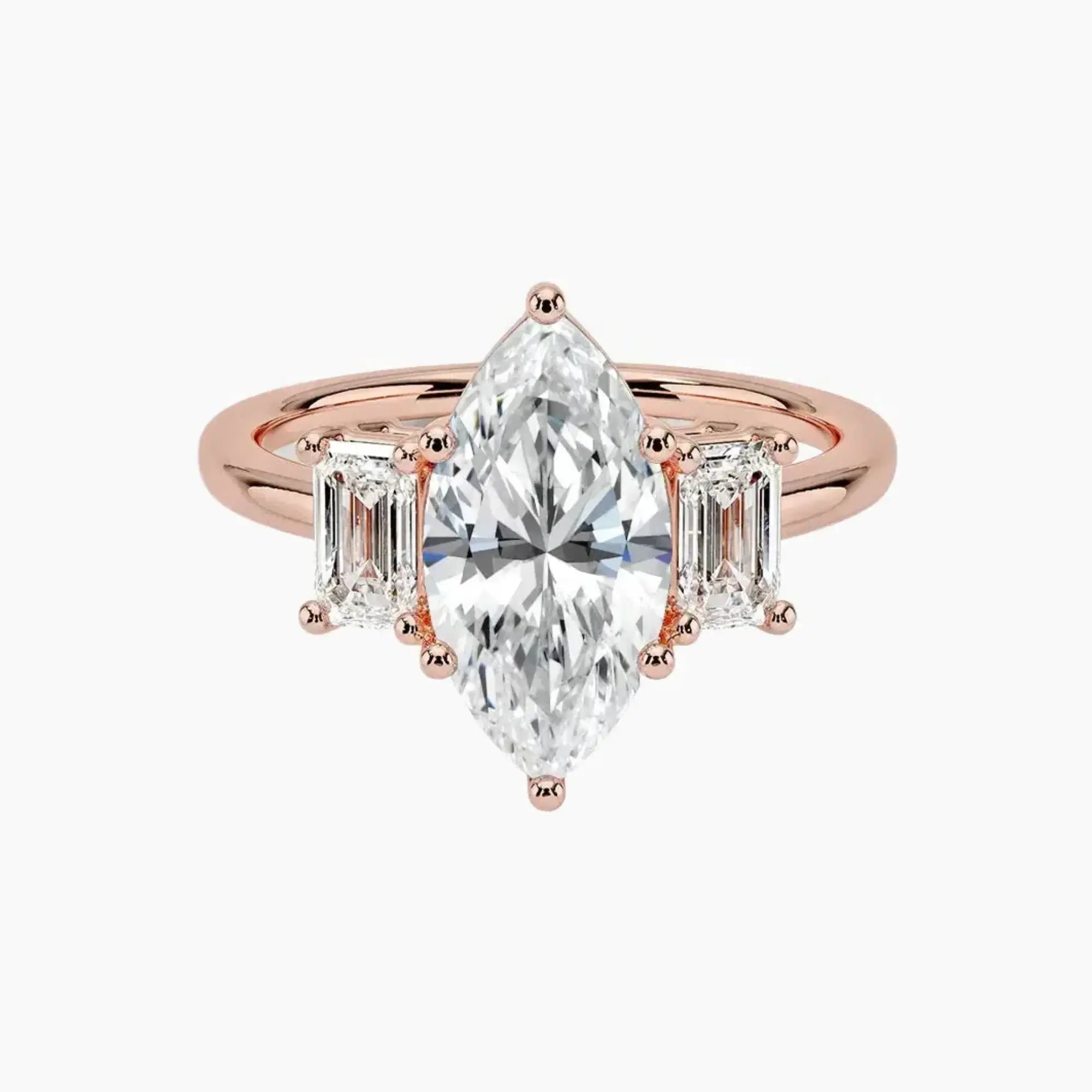 OBSER655 - Aurelia Three Stone Marquise engagement ring setting view 4