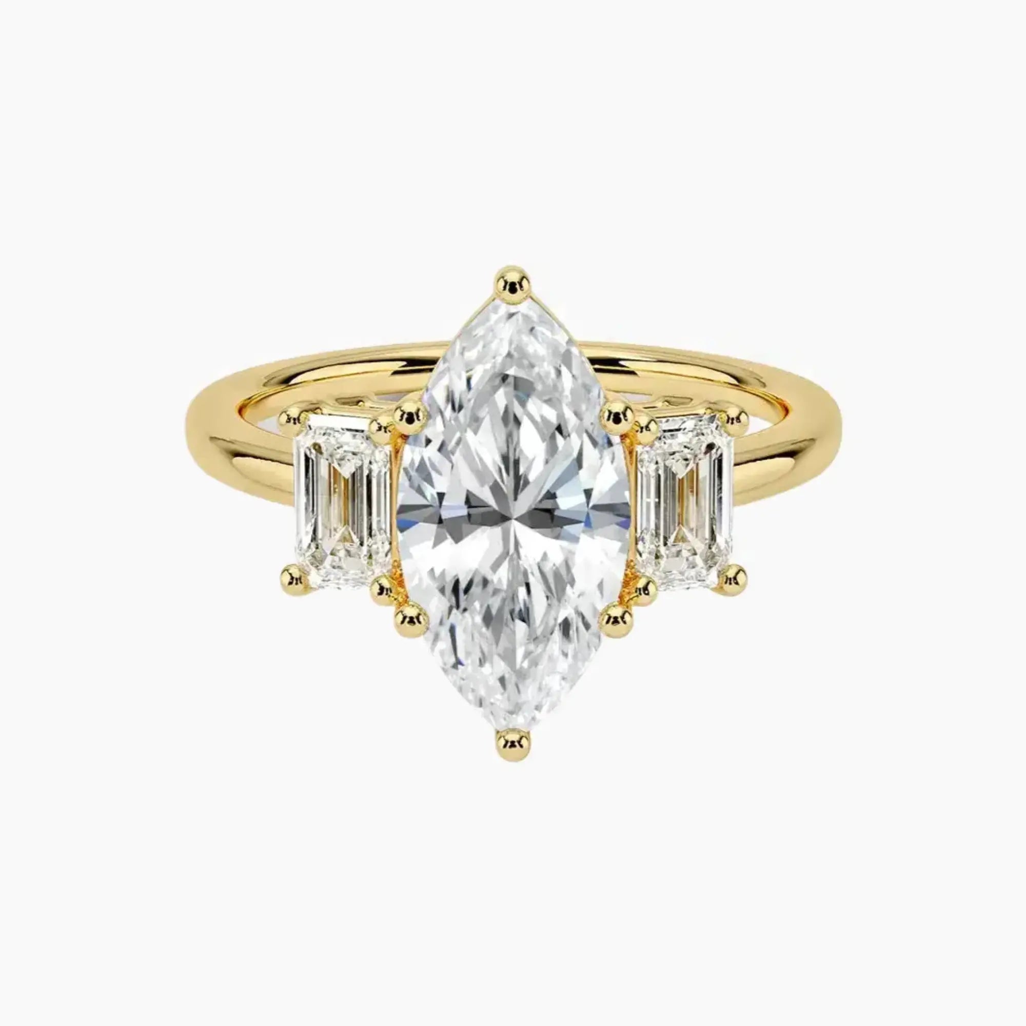 OBSER655 - Aurelia Three Stone Marquise engagement ring setting view 7