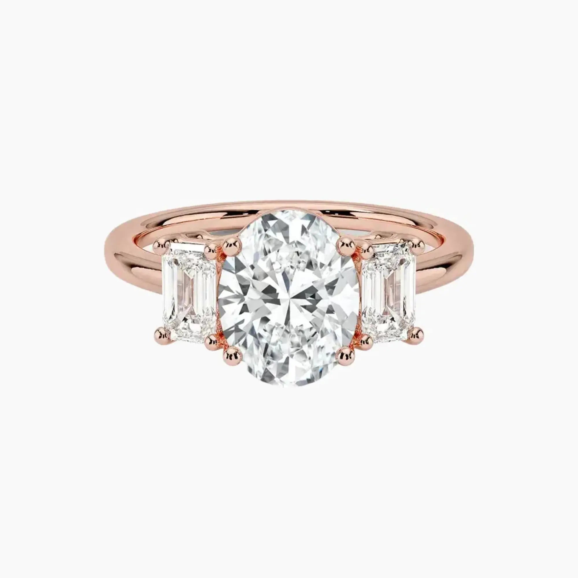 OBSER658 - Aurelia Three Stone Oval engagement ring setting view 4