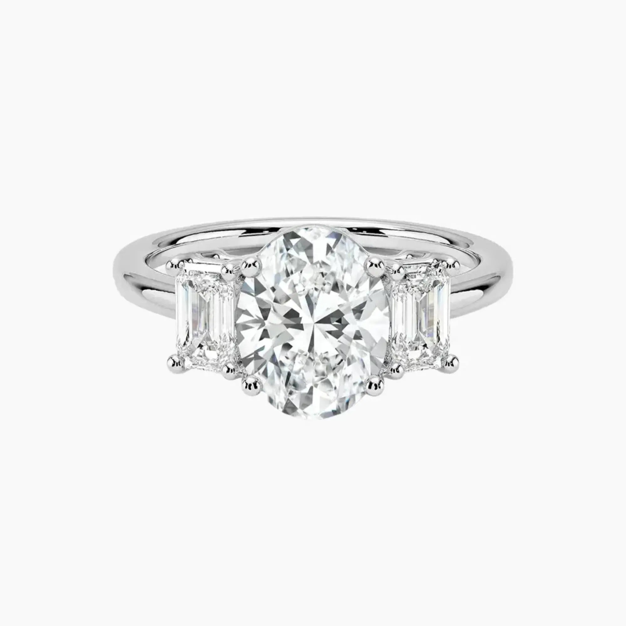 OBSER658 - Aurelia Three Stone Oval engagement ring setting view 1