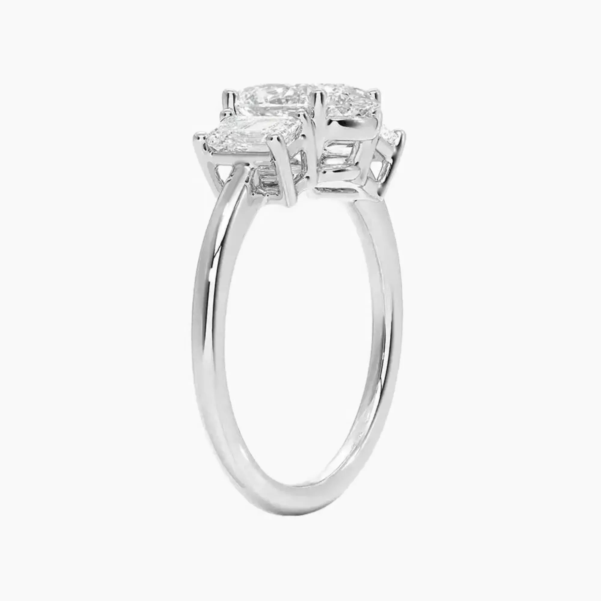 OBSER658 - Aurelia Three Stone Oval engagement ring setting view 2
