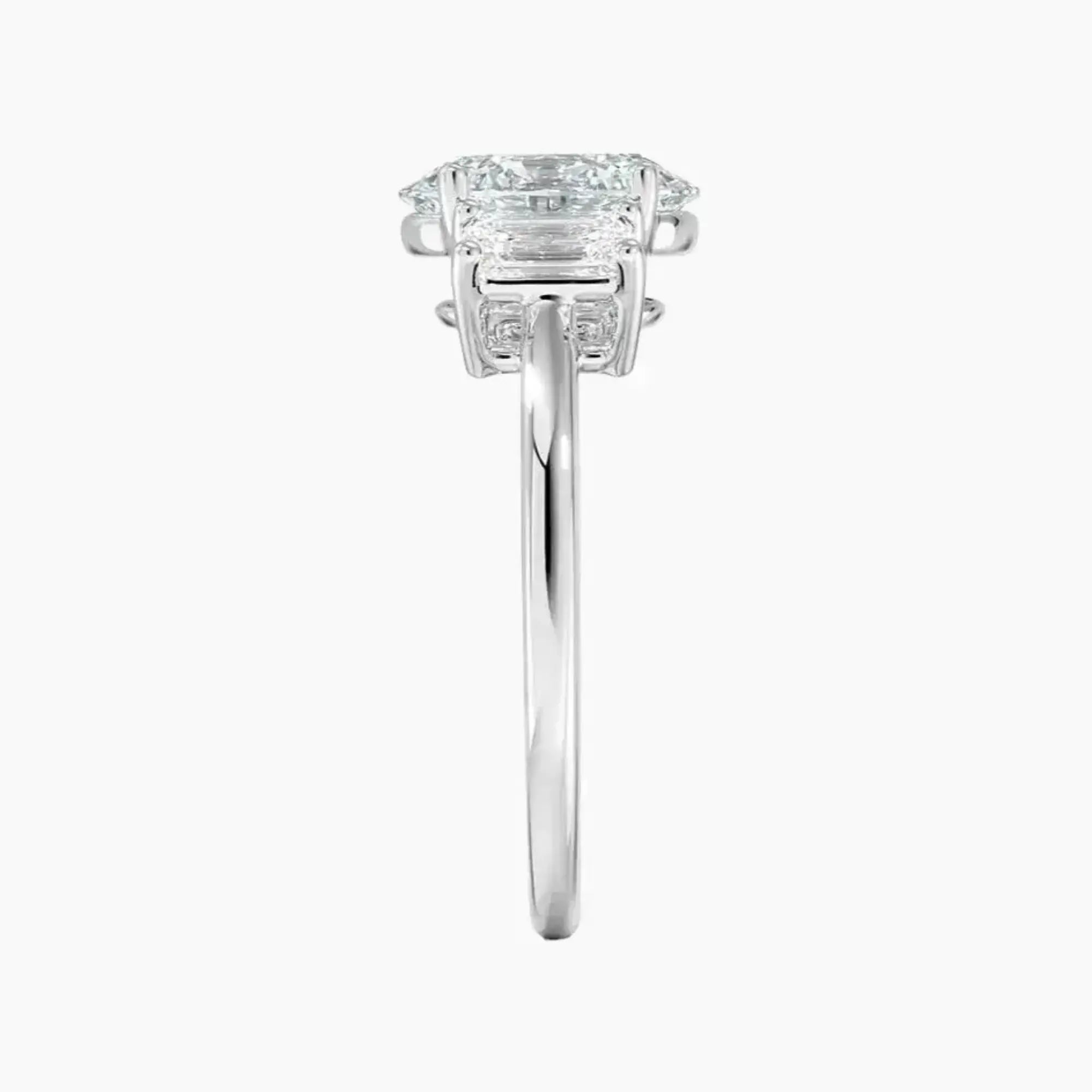 OBSER658 - Aurelia Three Stone Oval engagement ring setting view 3