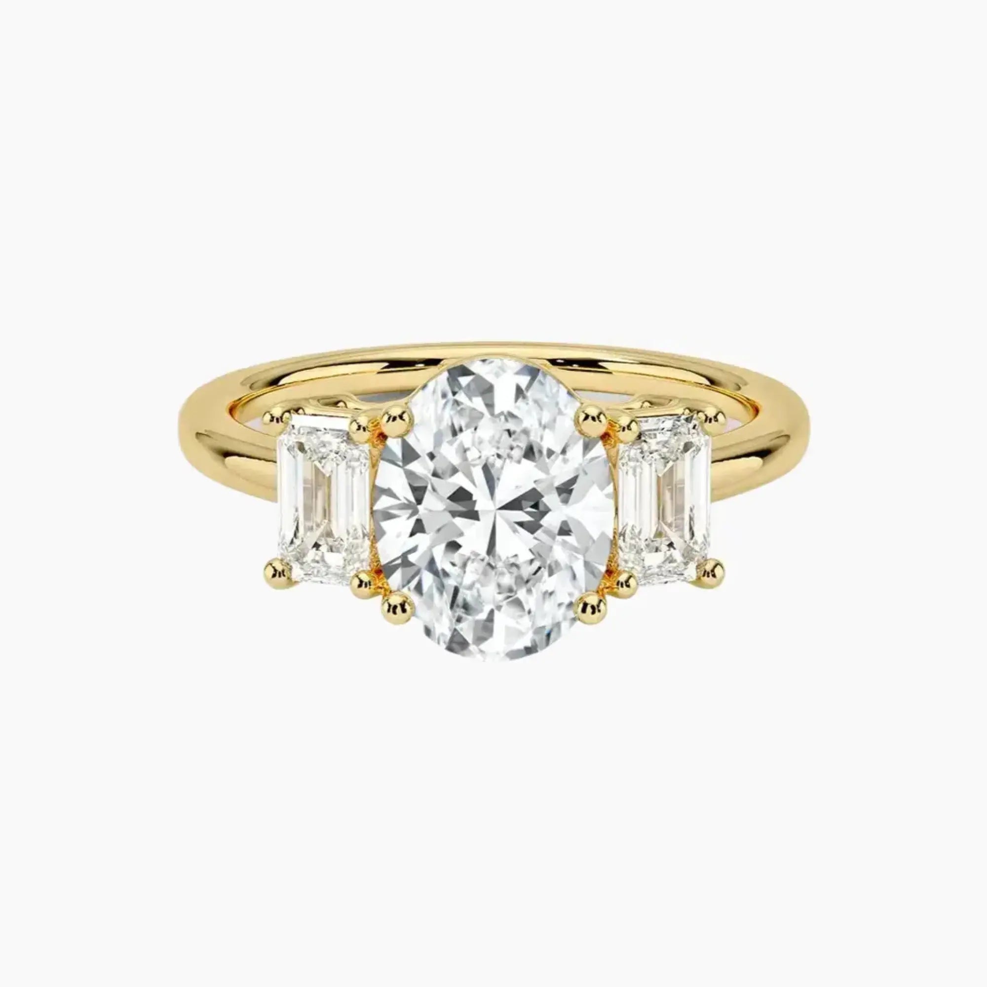 OBSER658 - Aurelia Three Stone Oval engagement ring setting view 7