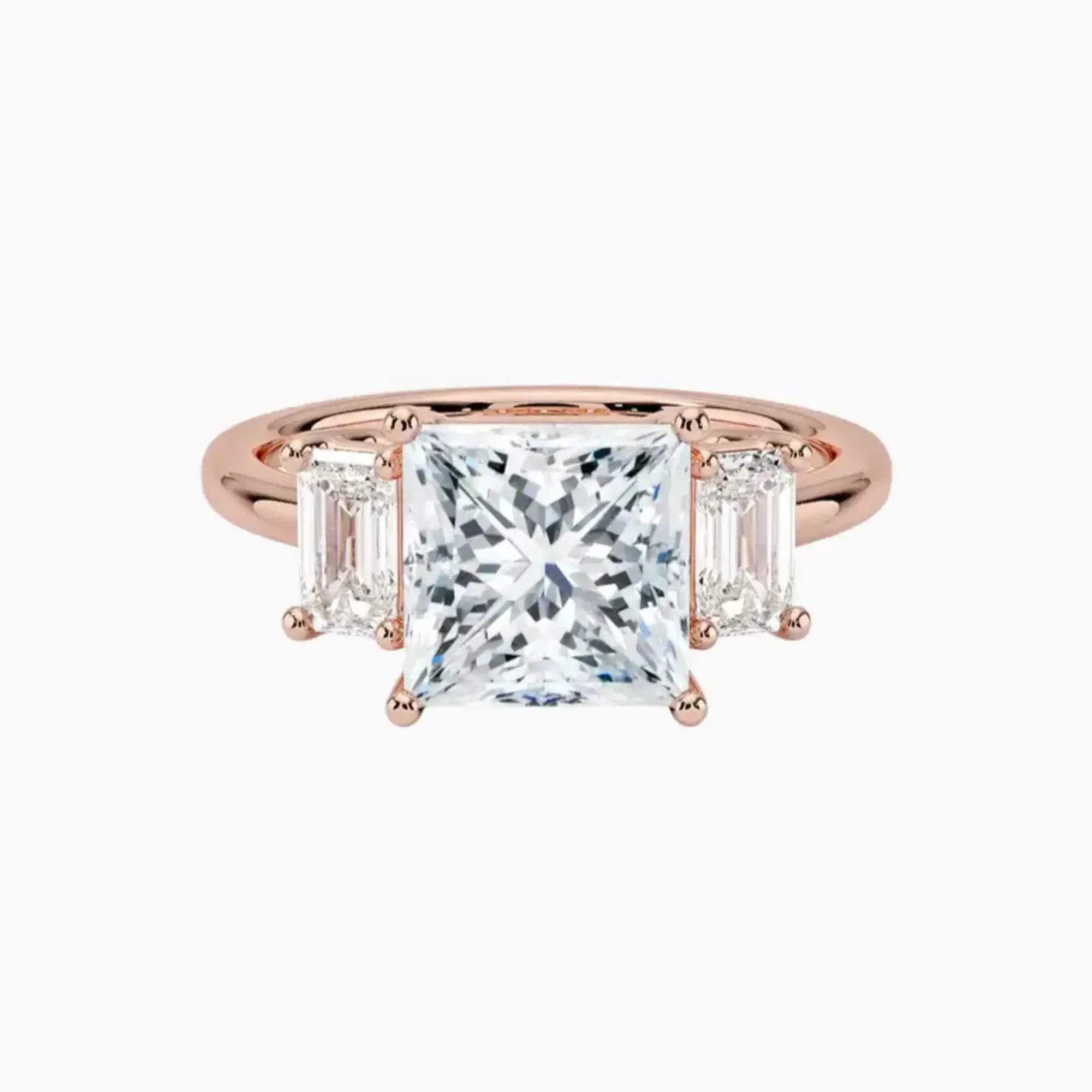 OBSER656 - Aurelia Three Stone Princess engagement ring setting view 4
