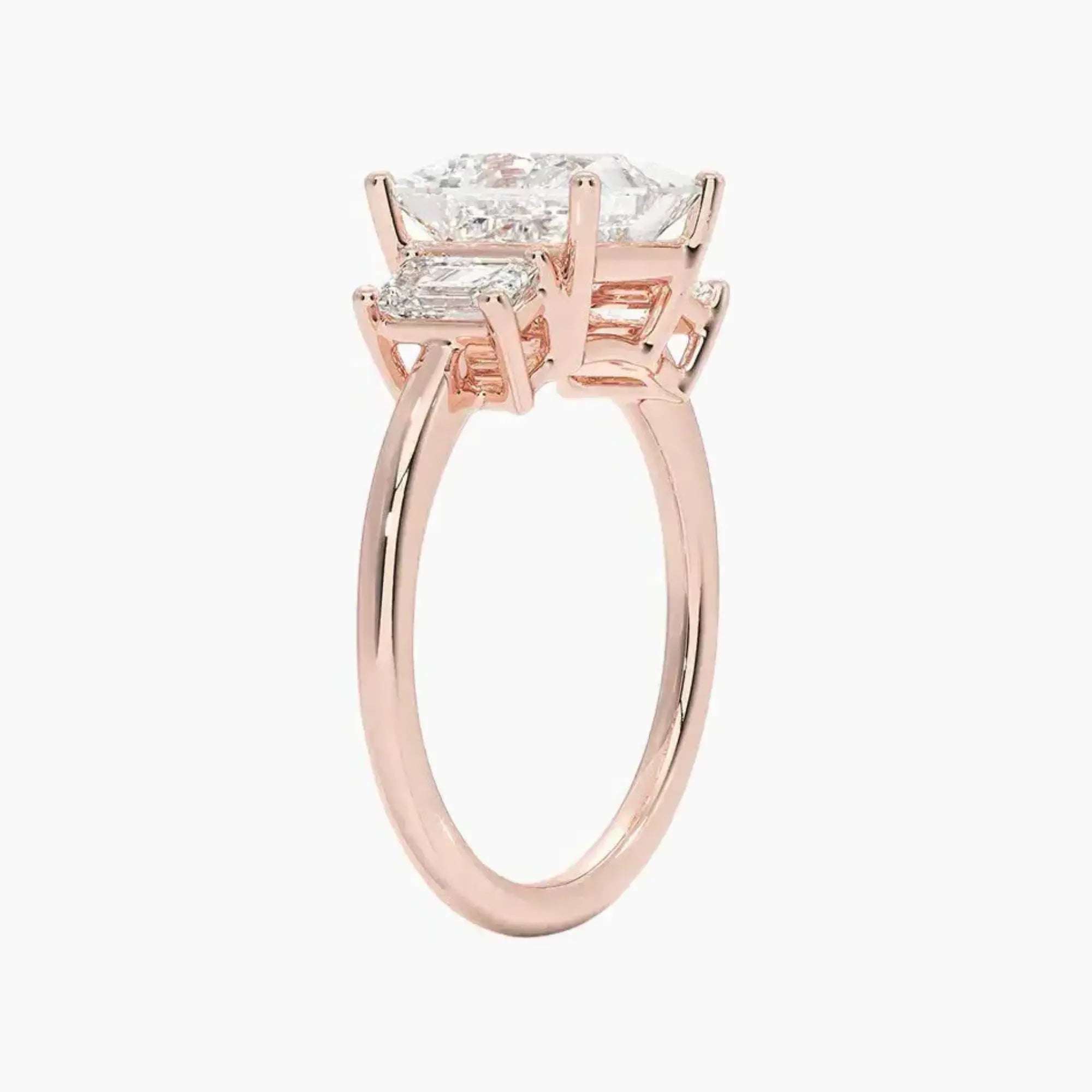 OBSER656 - Aurelia Three Stone Princess engagement ring setting view 5