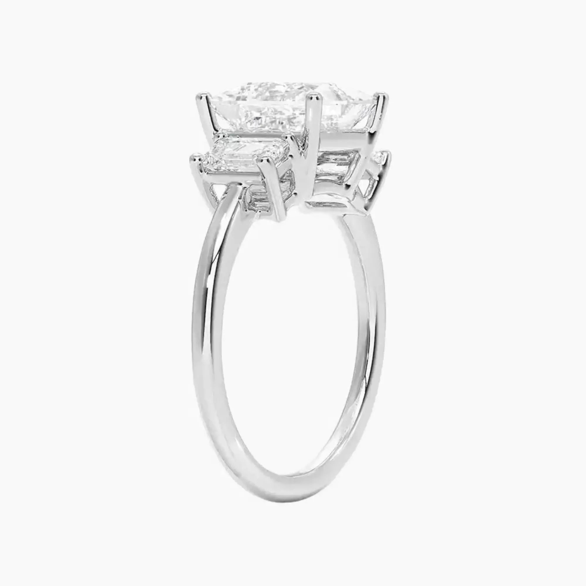 OBSER656 - Aurelia Three Stone Princess engagement ring setting view 2