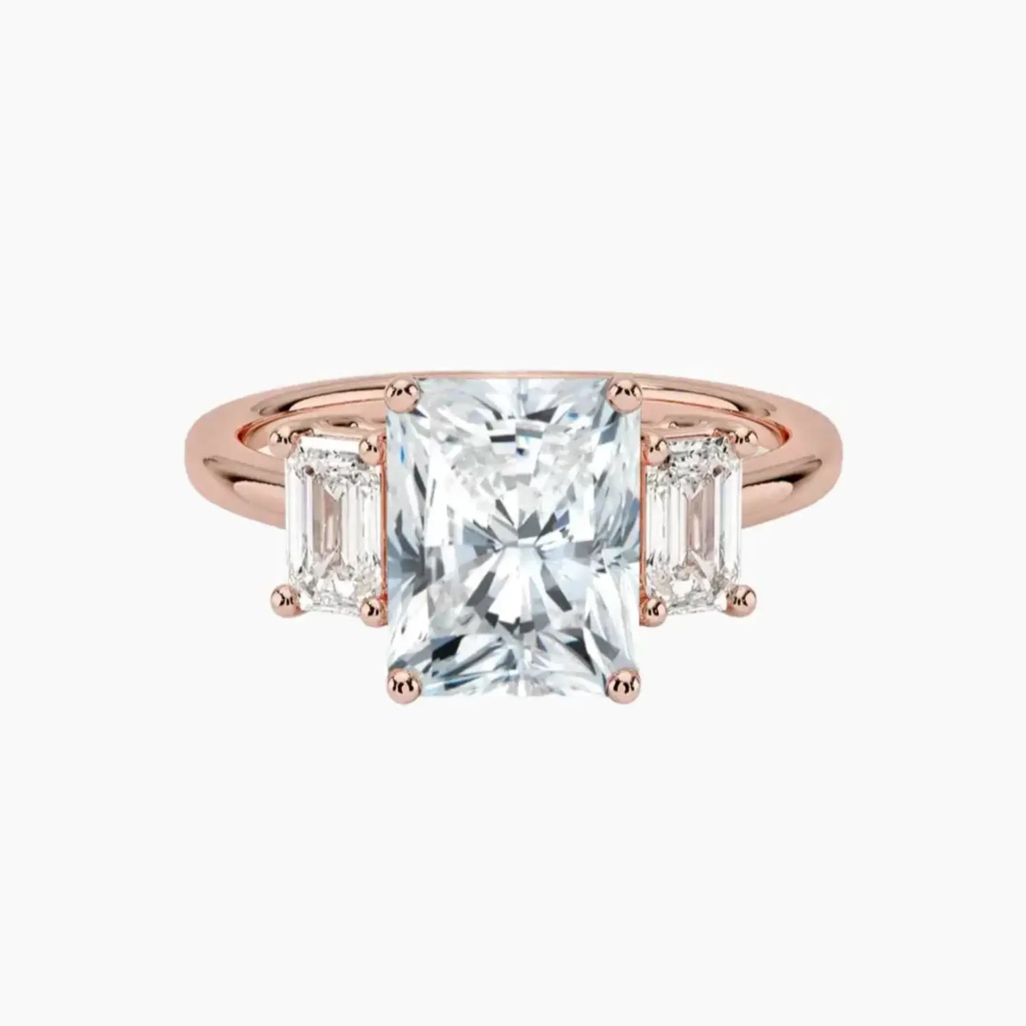 OBSER653 - Aurelia Three Stone Radiant engagement ring setting view 4