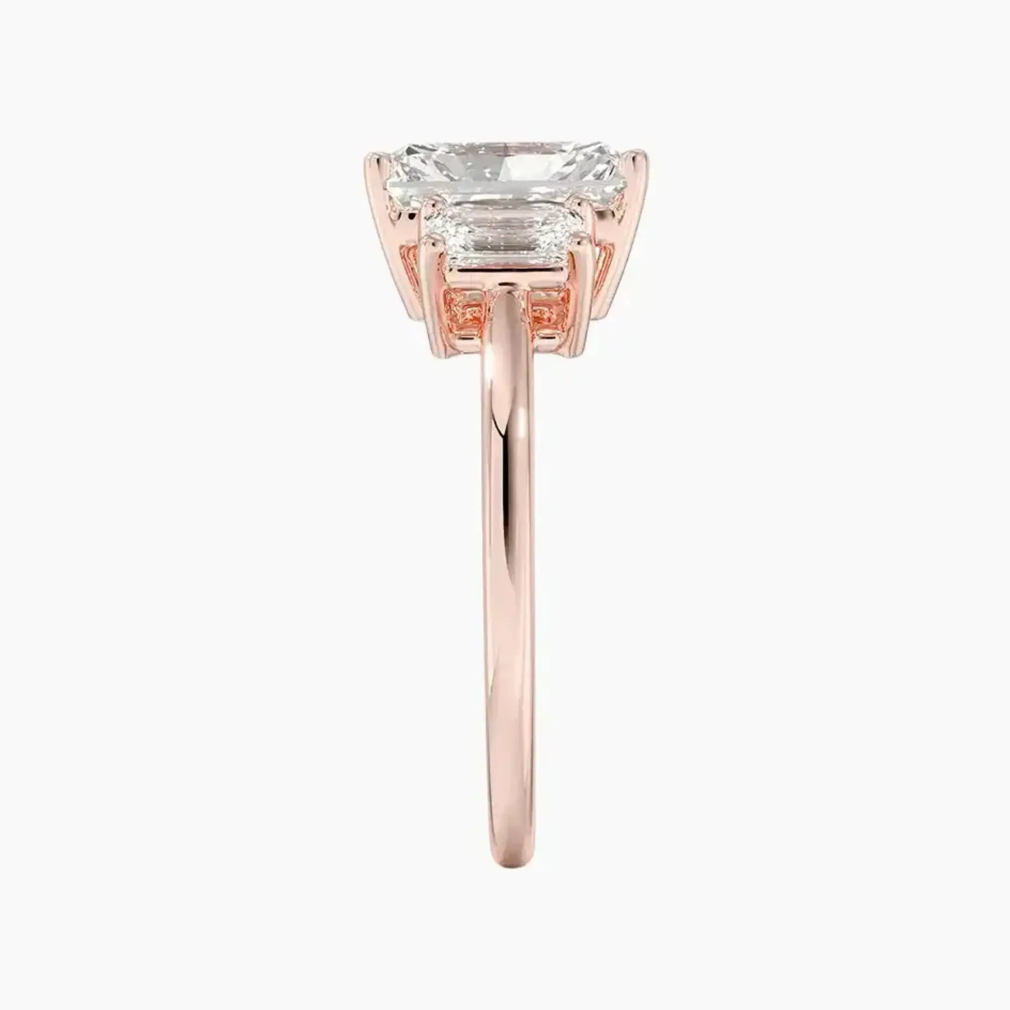 OBSER653 - Aurelia Three Stone Radiant engagement ring setting view 6