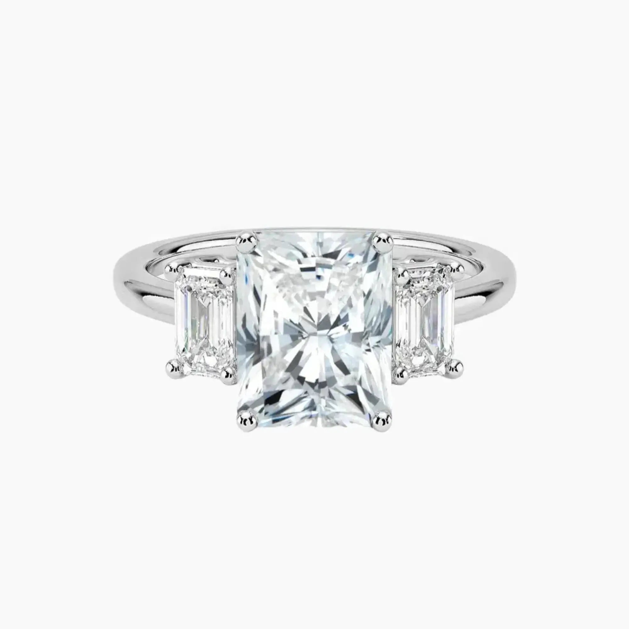 OBSER653 - Aurelia Three Stone Radiant engagement ring setting view 1