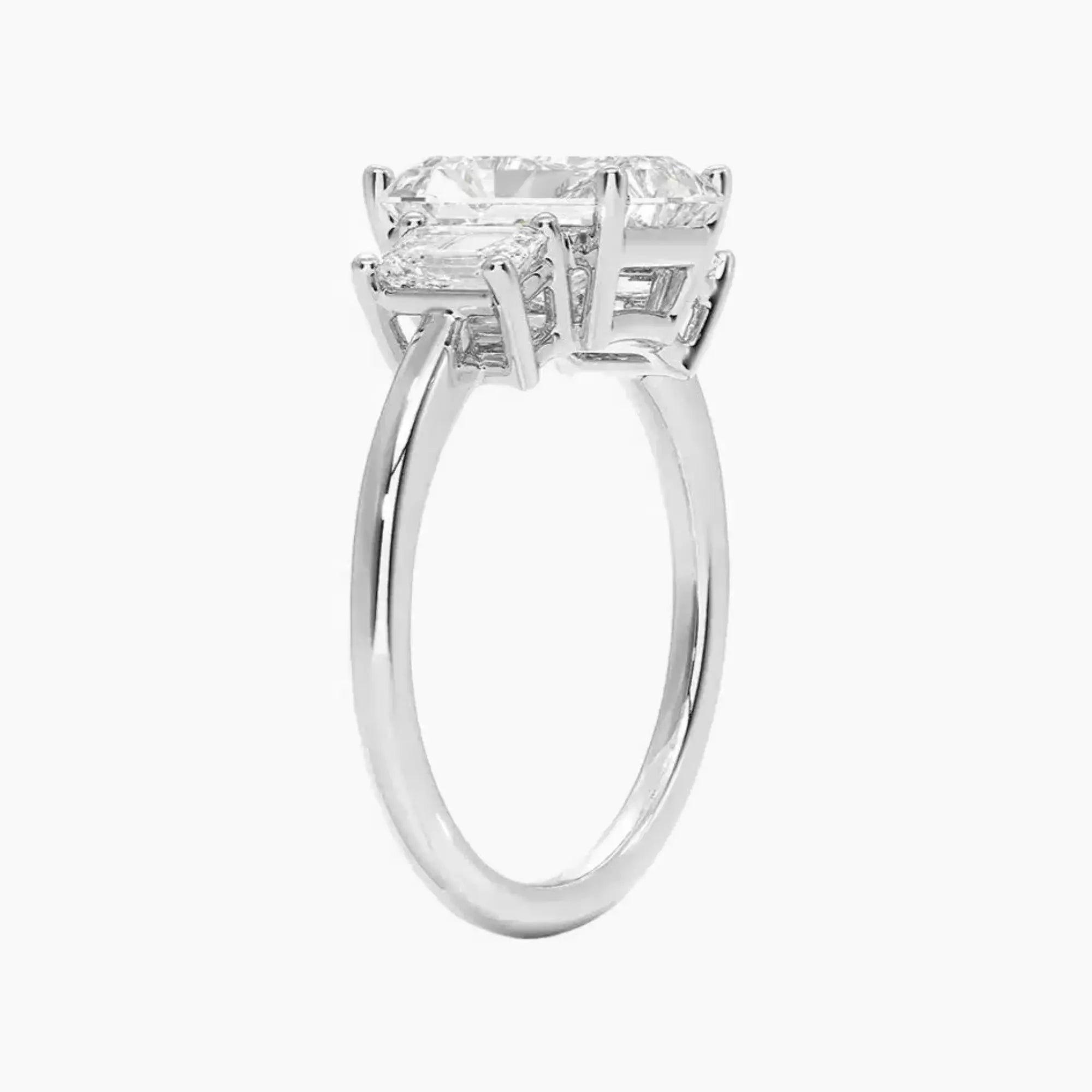 OBSER653 - Aurelia Three Stone Radiant engagement ring setting view 2