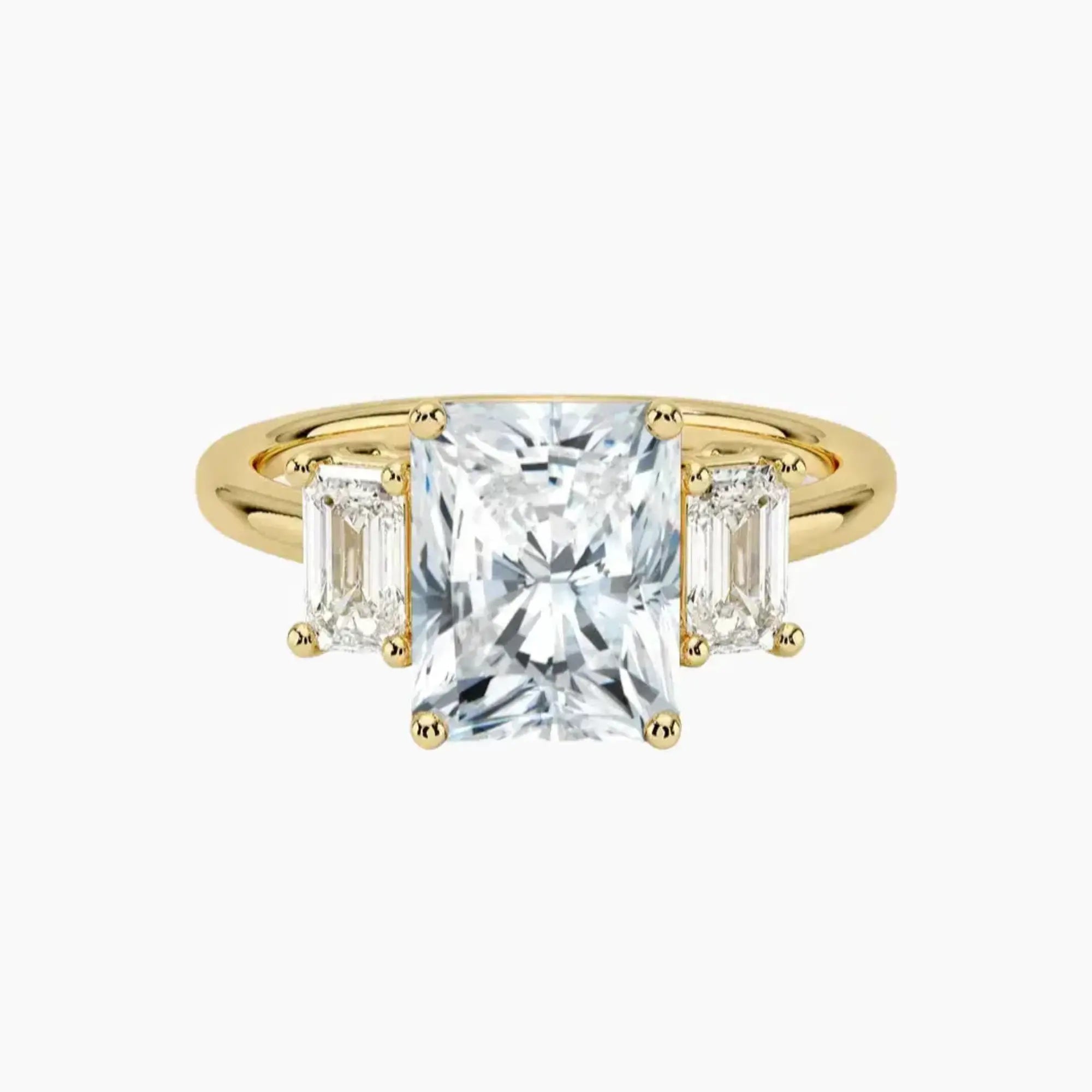 OBSER653 - Aurelia Three Stone Radiant engagement ring setting view 7