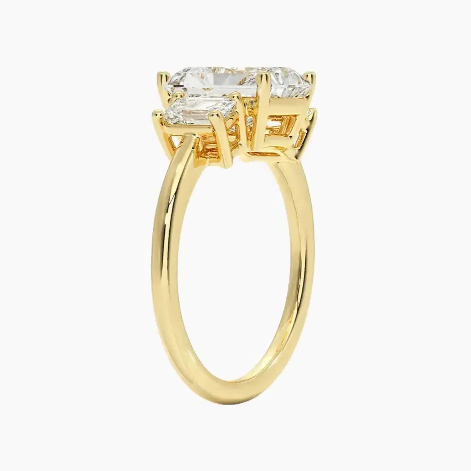 OBSER653 - Aurelia Three Stone Radiant engagement ring setting view 8