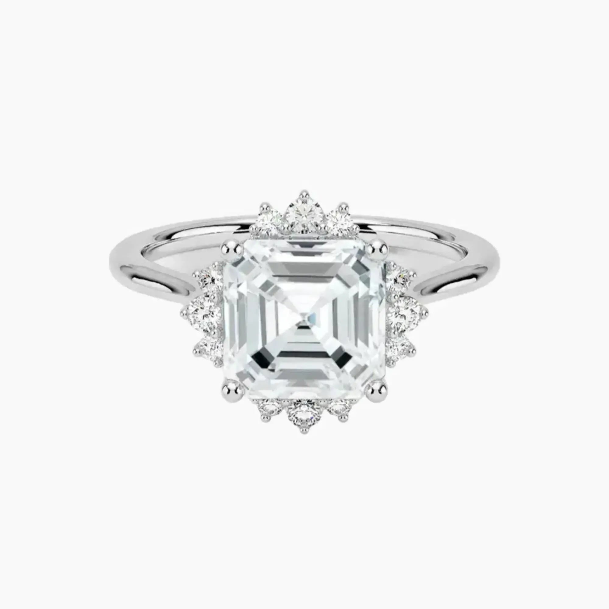 OBSER427 - Nadia Halo Asscher engagement ring setting view 1