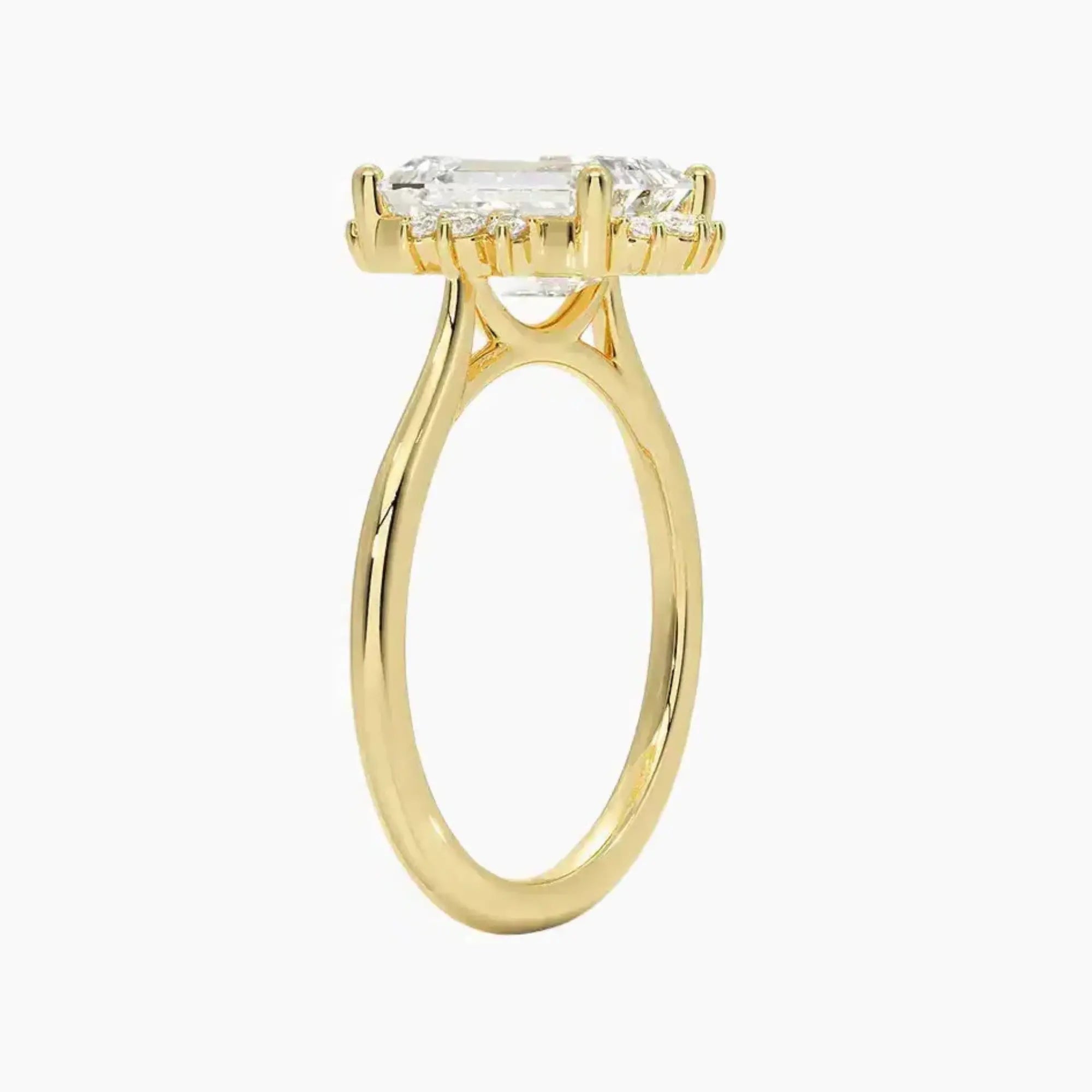 OBSER428 - Nadia Halo Emerald engagement ring setting view 8
