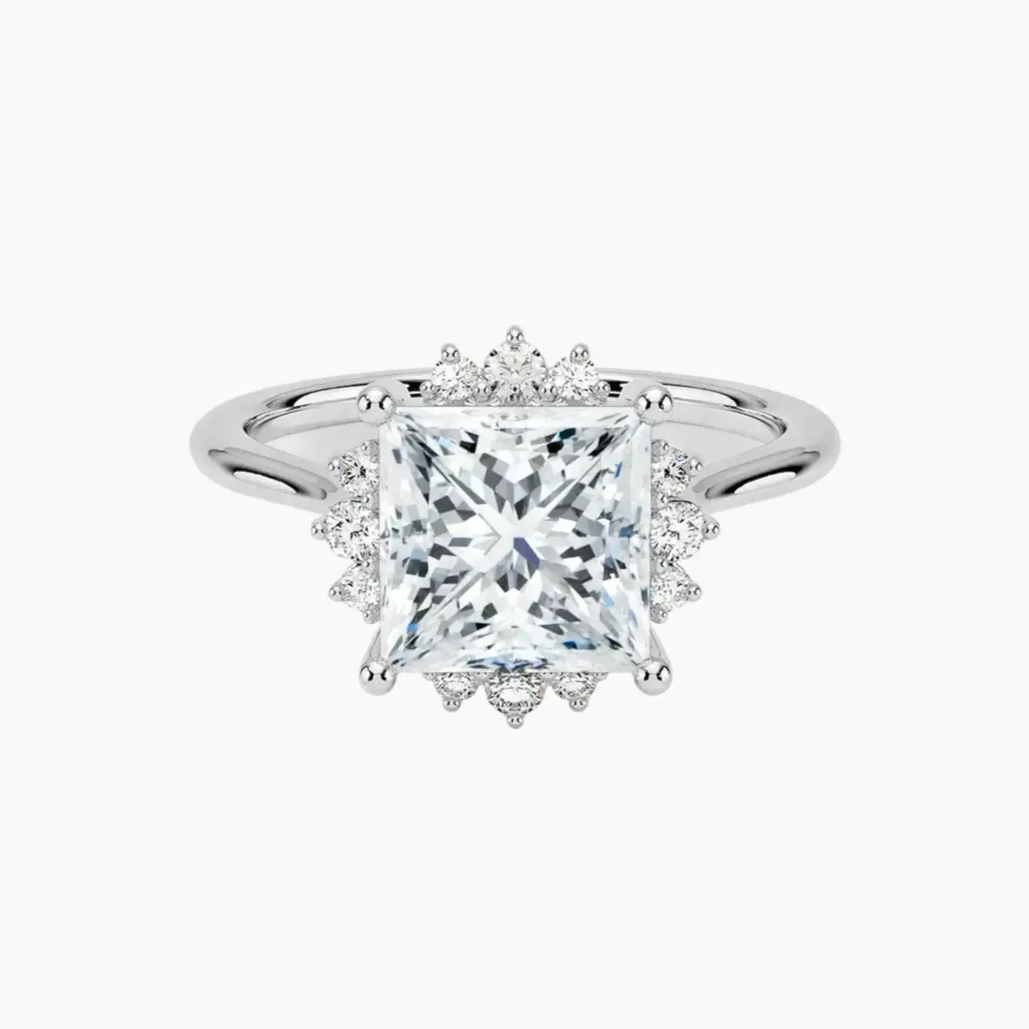 OBSER429 - Nadia Halo Princess engagement ring setting view 1