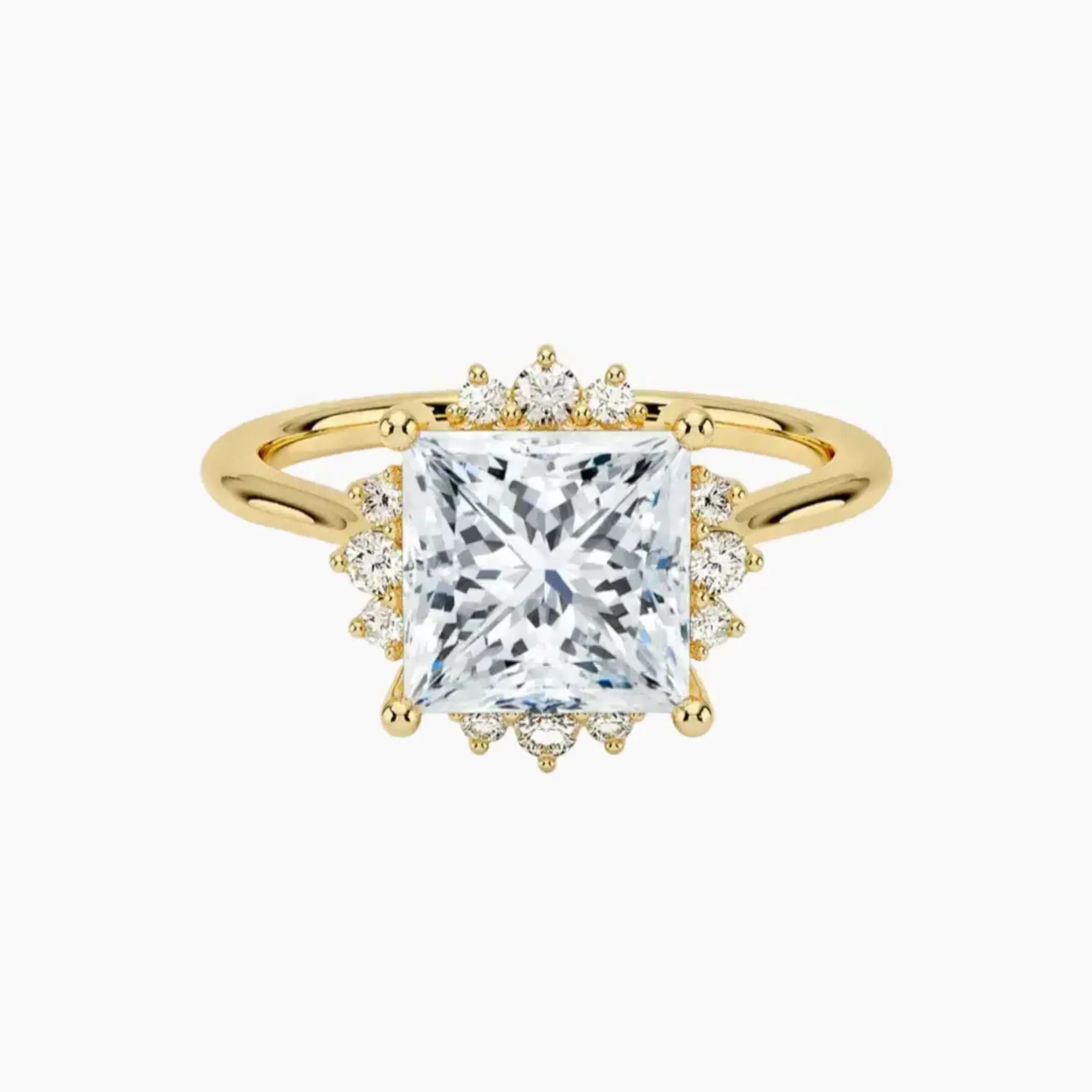 OBSER429 - Nadia Halo Princess engagement ring setting view 7