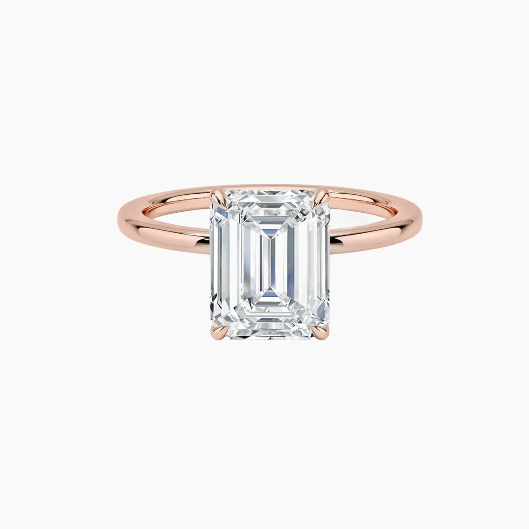 OBSER388 - Giselle Solitaire Emerald engagement ring setting view 4