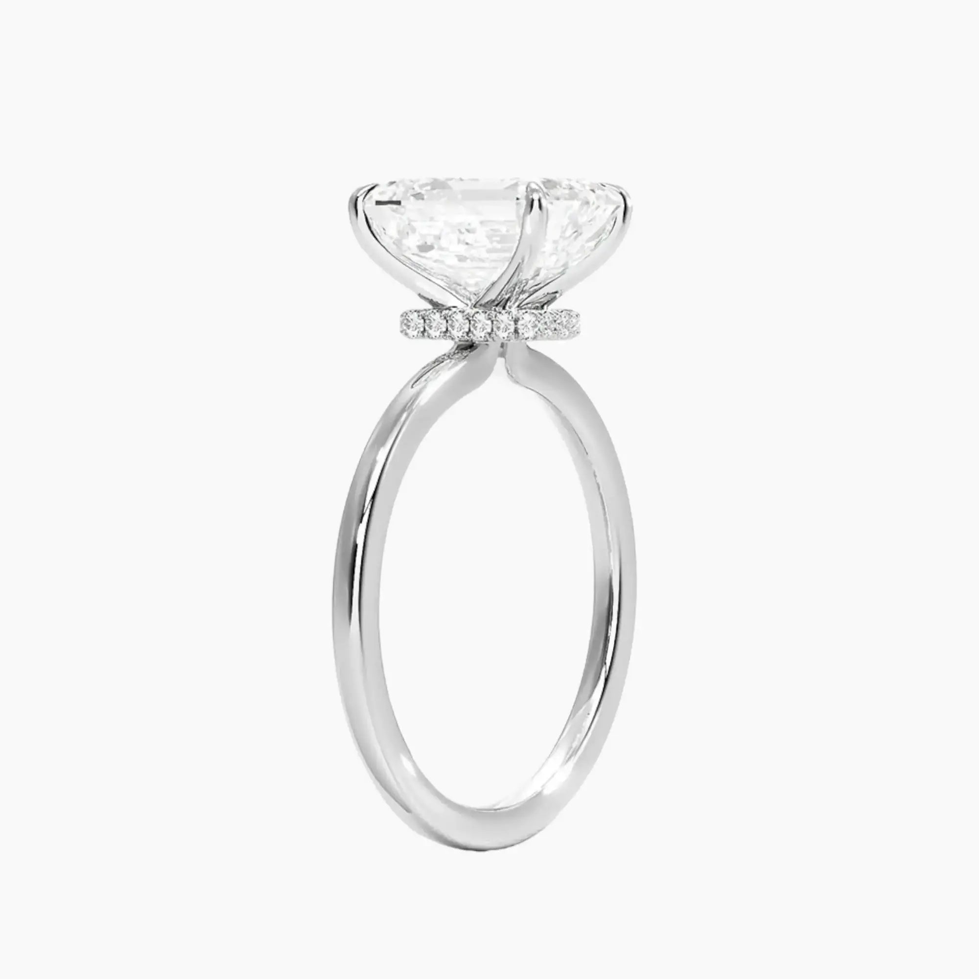 OBSER388 - Giselle Solitaire Emerald engagement ring setting view 2