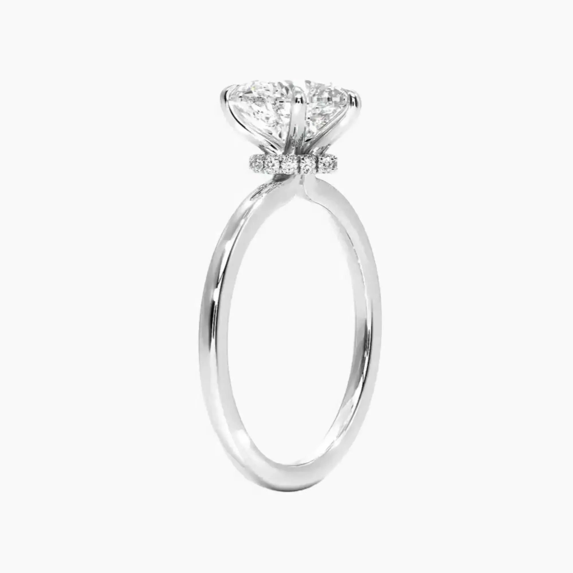 OBSER385 - Giselle Solitaire Heart engagement ring setting view 2