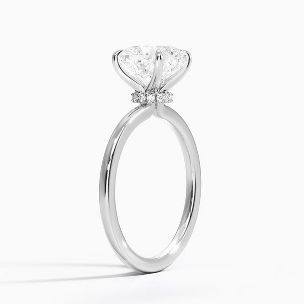 Cushion Secret Halo Diamond Engagement Ring [Setting Only] - EC105C